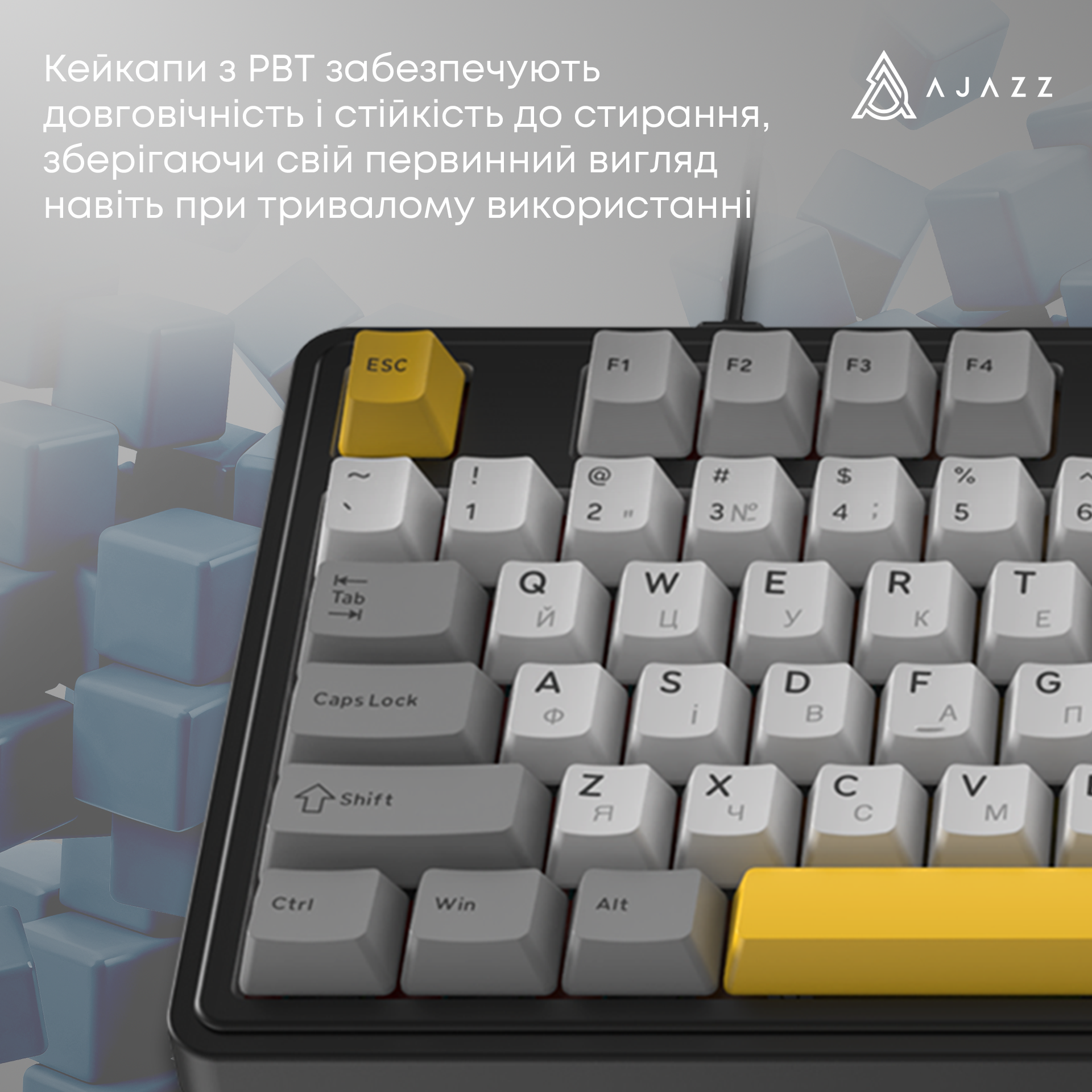 Ігрова клавіатура Ajazz AK980 Max Magnetic Switches Black-Grey-Yellow (AK980-MAX-M-BGY) фото8