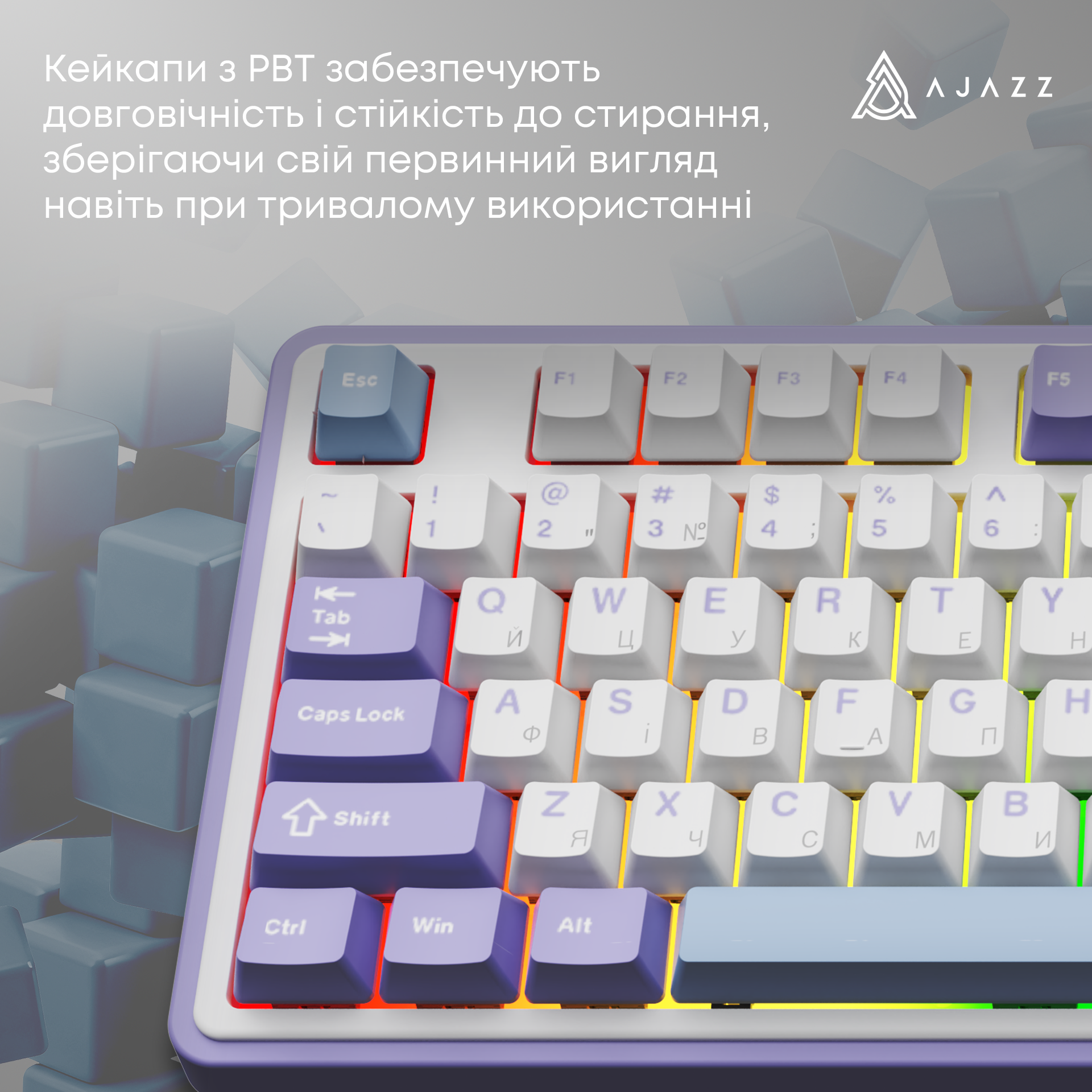 Игровая клавиатура Ajazz AK980 V2 Gift Switches V2 Wireless Purple-White-Blue (AK980-V2-G-PWB) фото