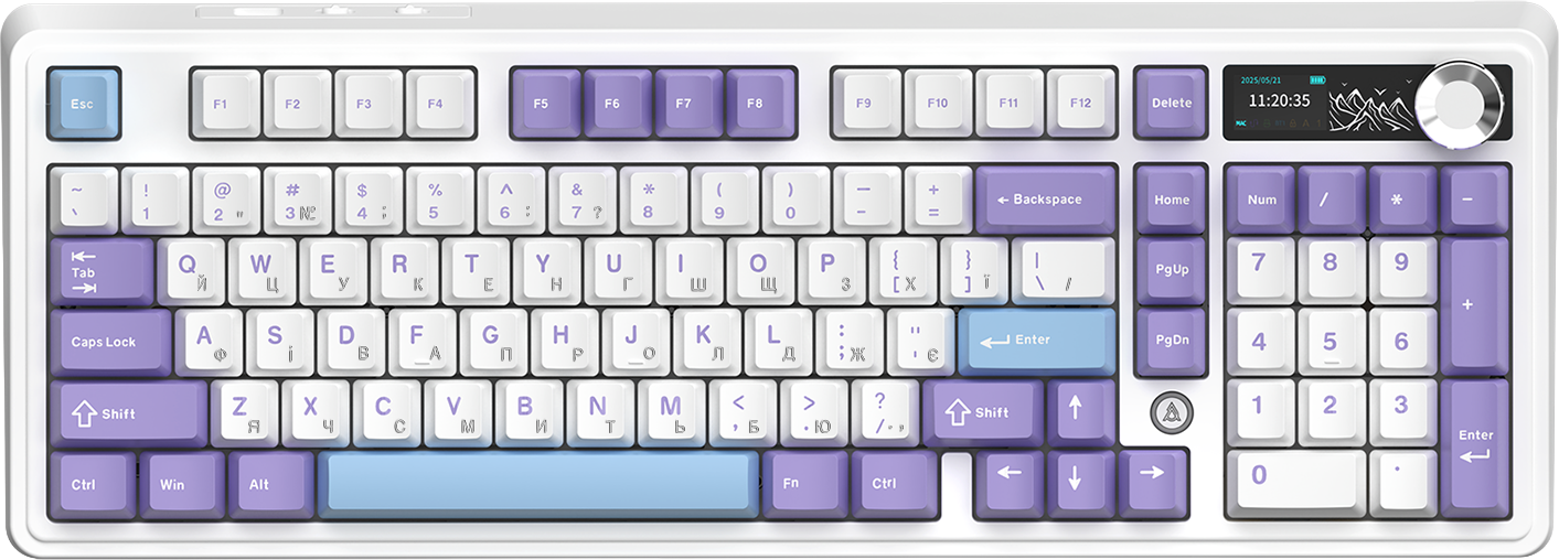Игровая клавиатура Ajazz AK980 V2 Gift Switches V2 Wireless Purple-White-Blue (AK980-V2-G-PWB) фото