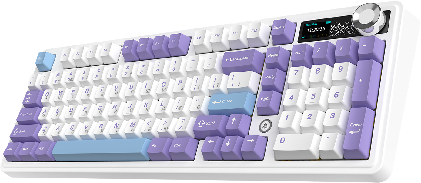 Игровая клавиатура Ajazz AK980 V2 Gift Switches V2 Wireless Purple-White-Blue (AK980-V2-G-PWB) фото