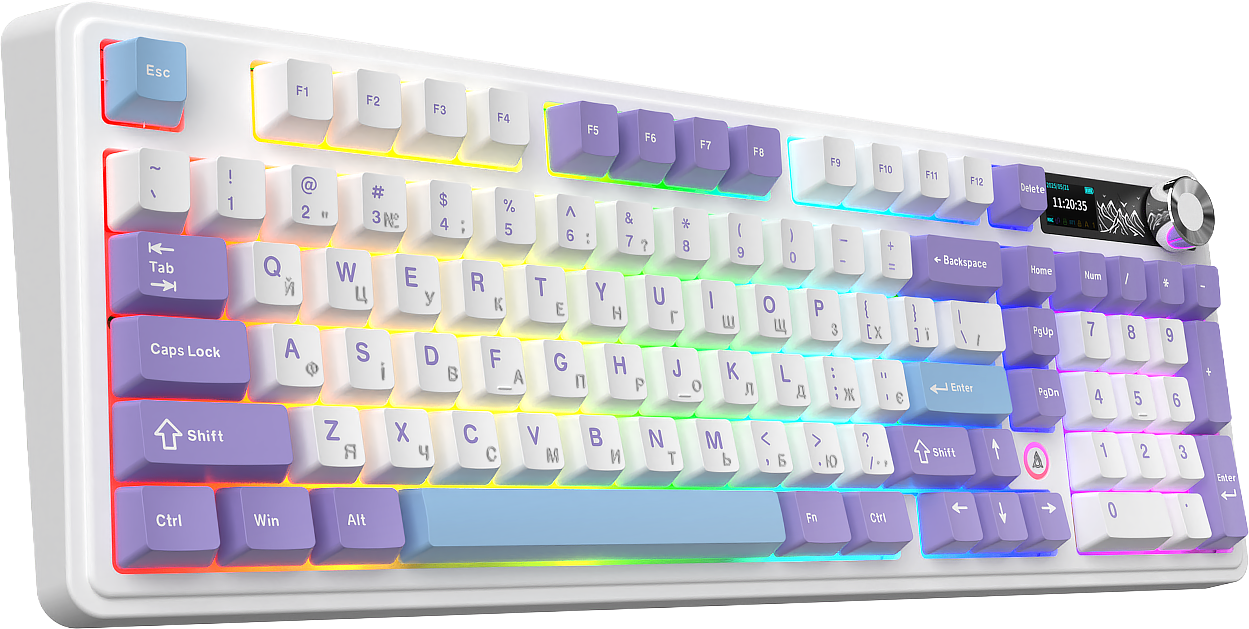 Игровая клавиатура Ajazz AK980 V2 Gift Switches V2 Wireless Purple-White-Blue (AK980-V2-G-PWB) фото