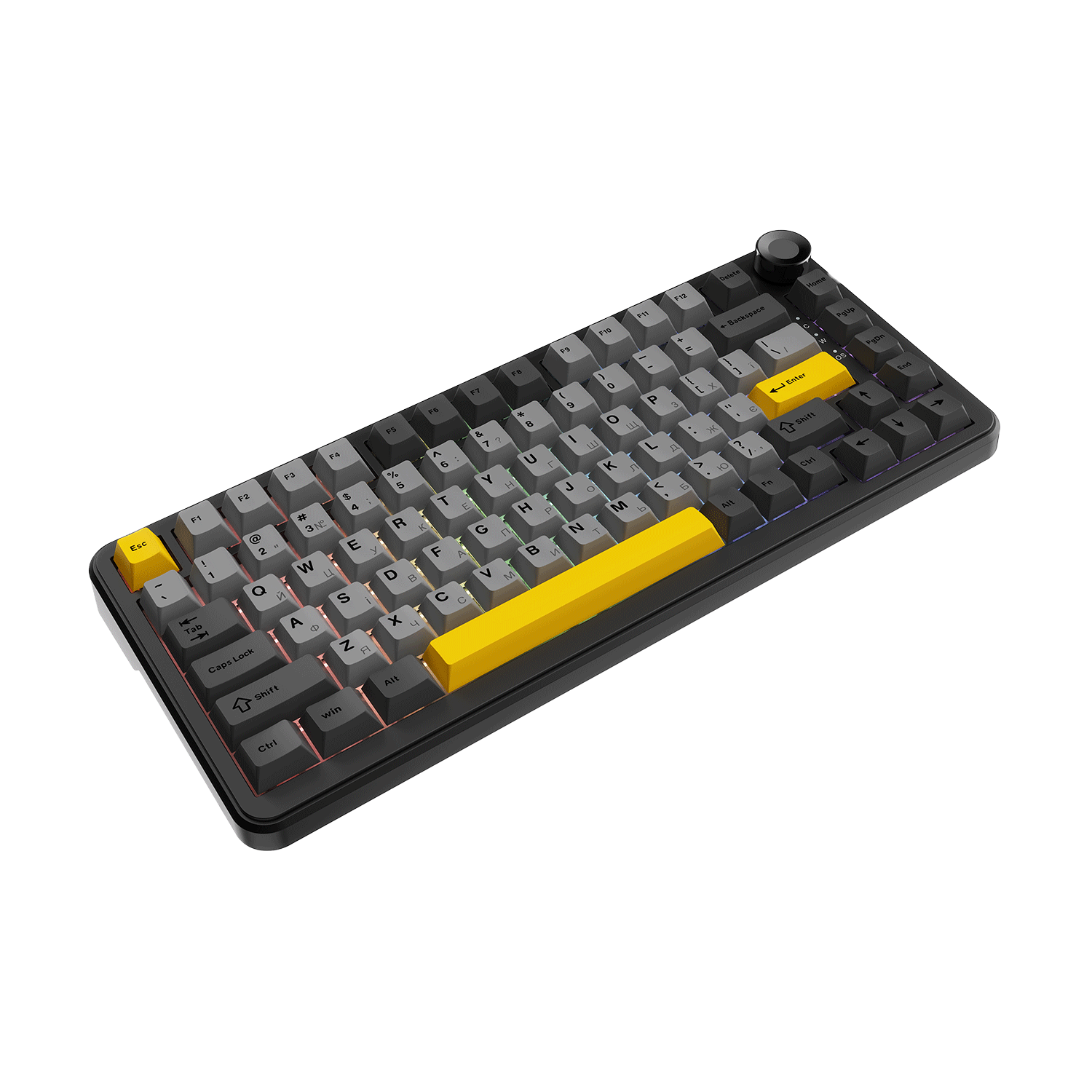 Игровая клавиатура Ajazz AK820 Max Magnetic Switches RGB Black-Grey-Yellow (AK820MAX-WM-BGY) фото2