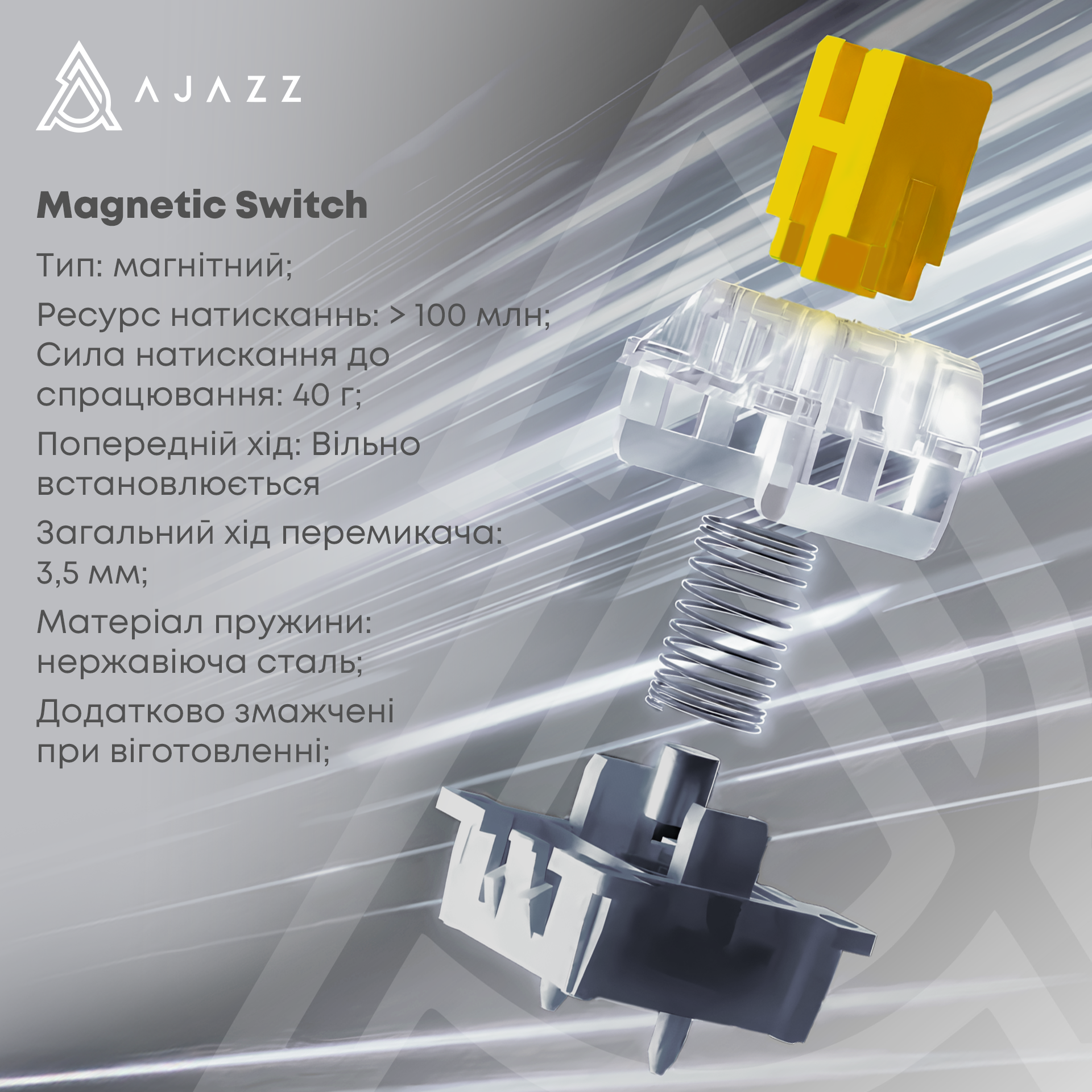 Игровая клавиатура Ajazz AK820 Max Magnetic Switches RGB Black-Grey-Yellow (AK820MAX-WM-BGY) фото8