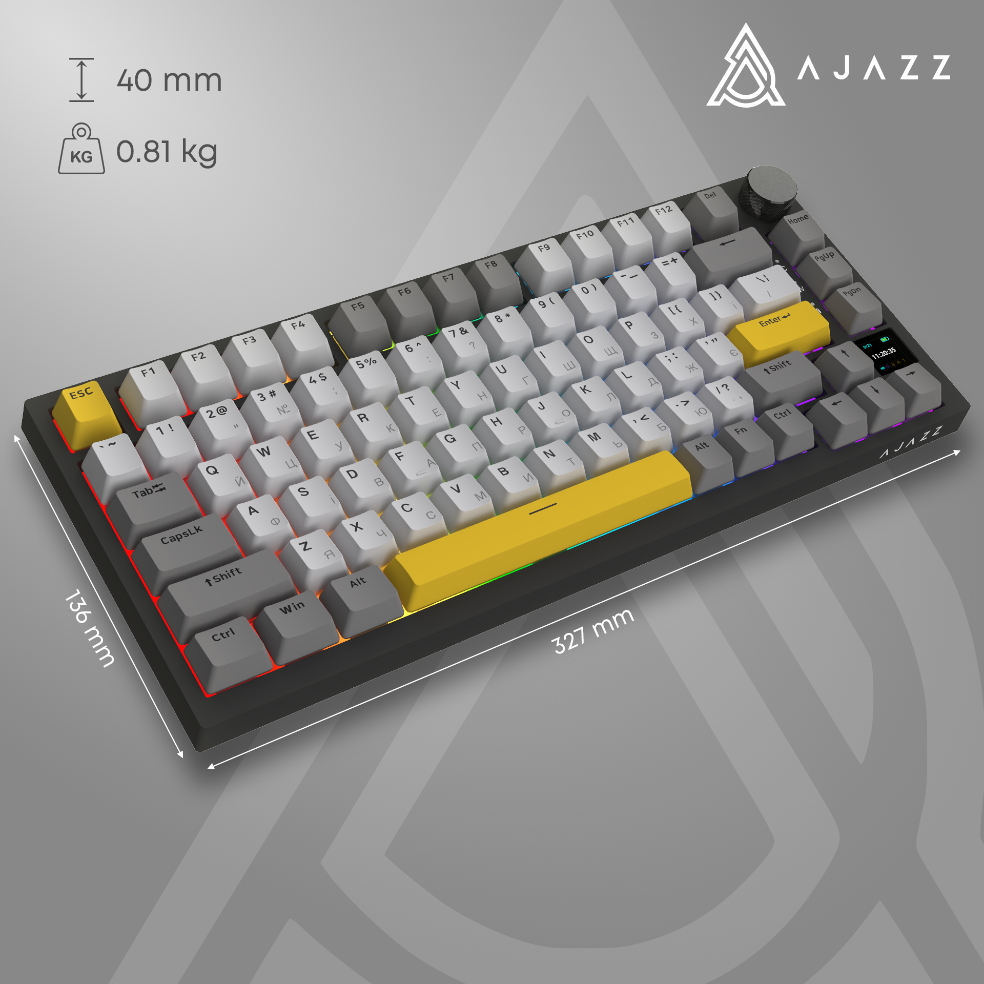 Игровая клавиатура Ajazz AK820 Pro Flying Fish Switches Wireless RGB Black (AK820PRO-FF-BGY) фото