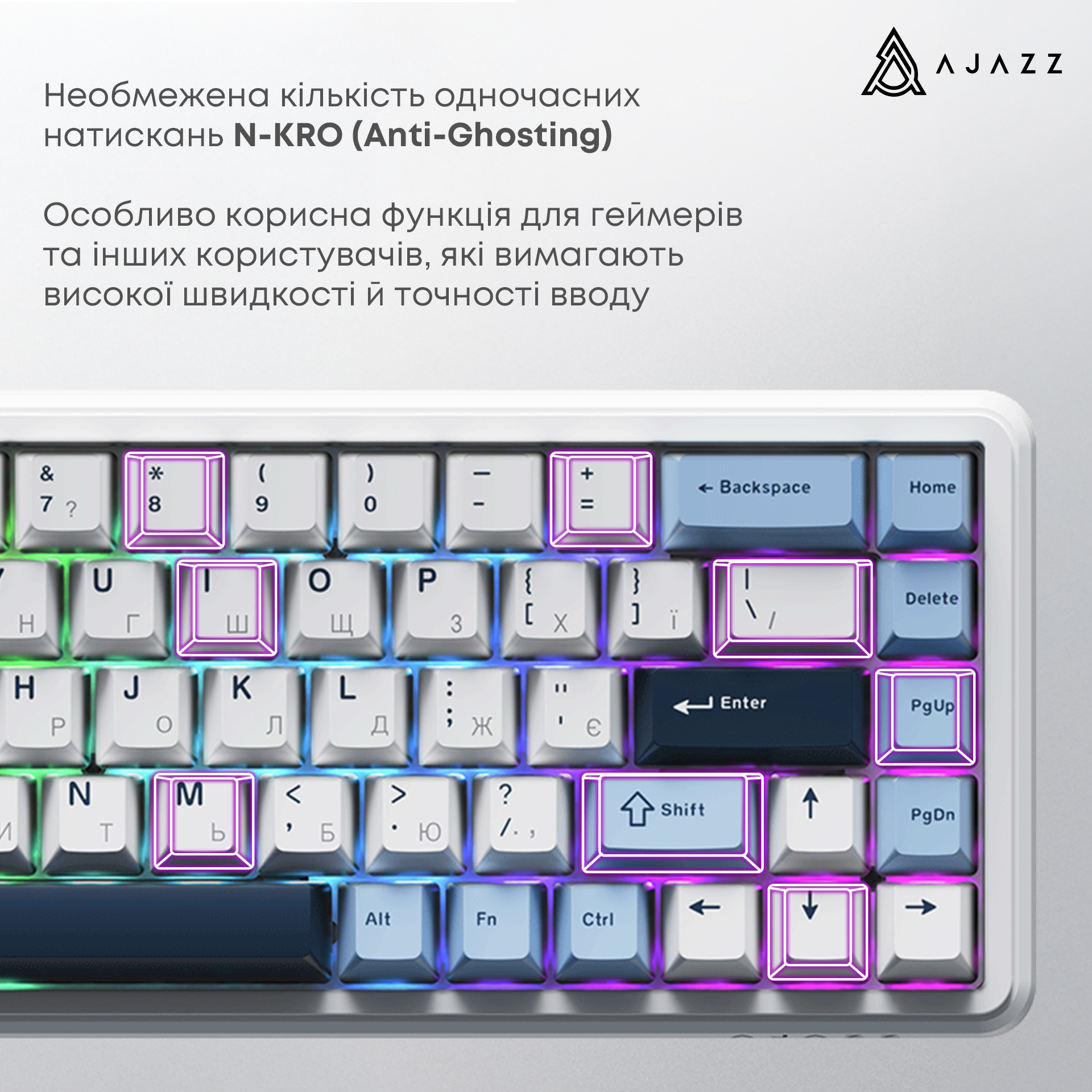 Игровая клавиатура Ajazz AK680 Max Magnetic Switches White (AK680-M-BWD-A) фото5