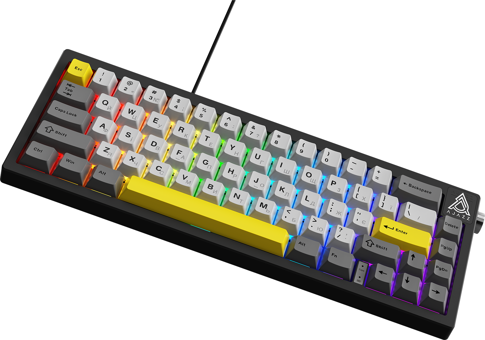 Игровая клавиатура Ajazz AK650 Moon Yellow Switches Grey-White-Yellow (AK650-MY-GWY) фото2