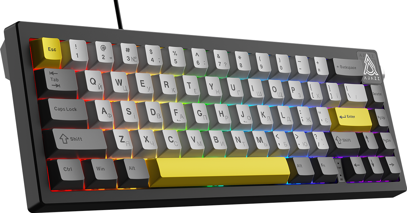 Игровая клавиатура Ajazz AK650 Moon Yellow Switches Grey-White-Yellow (AK650-MY-GWY) фото3
