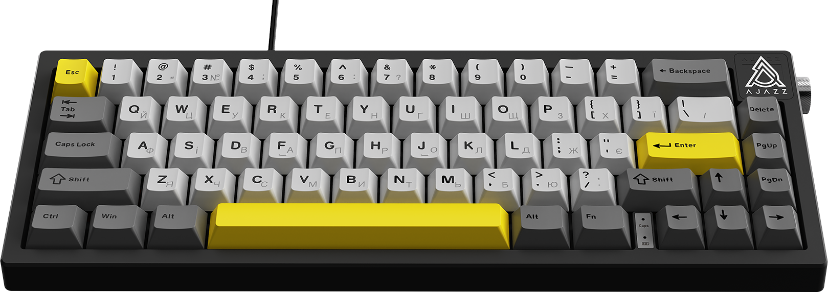Игровая клавиатура Ajazz AK650 Moon Yellow Switches Grey-White-Yellow (AK650-MY-GWY) фото4