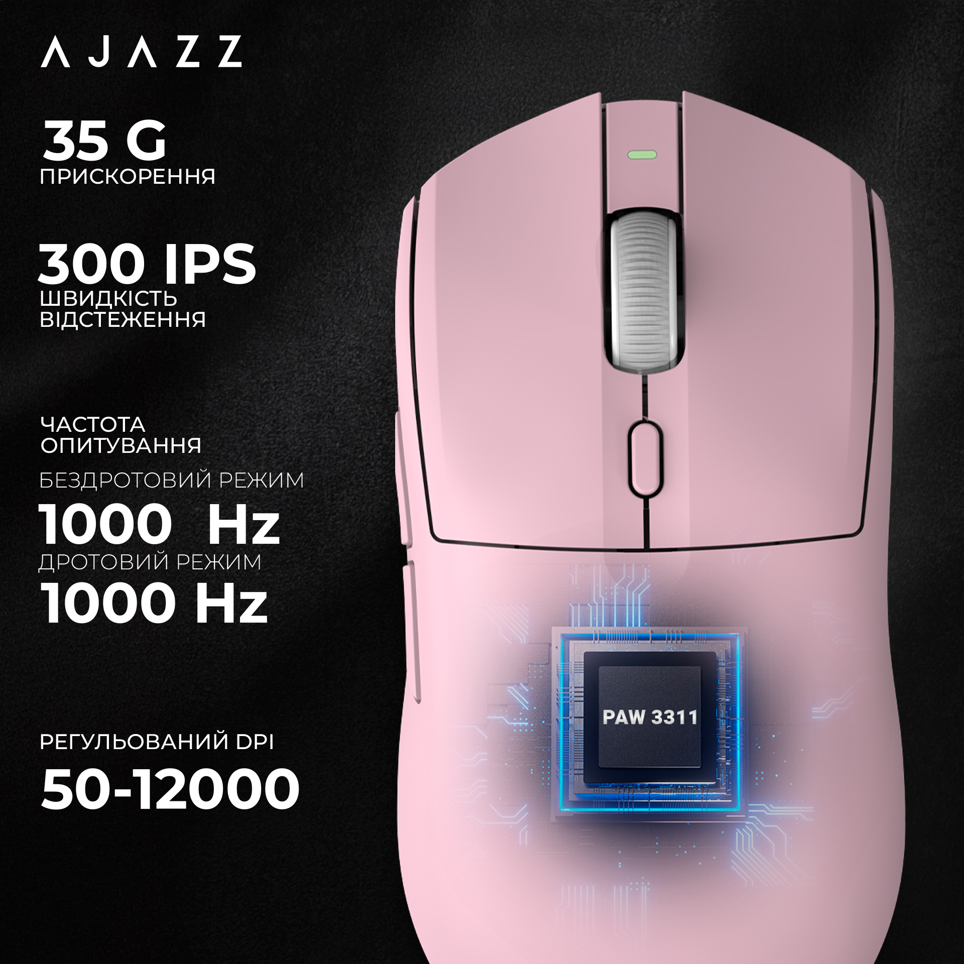 Ігрова миша Ajazz AJ139 V2 MC Wireless Pink (AJ139-V2-MC-Pink) фото6