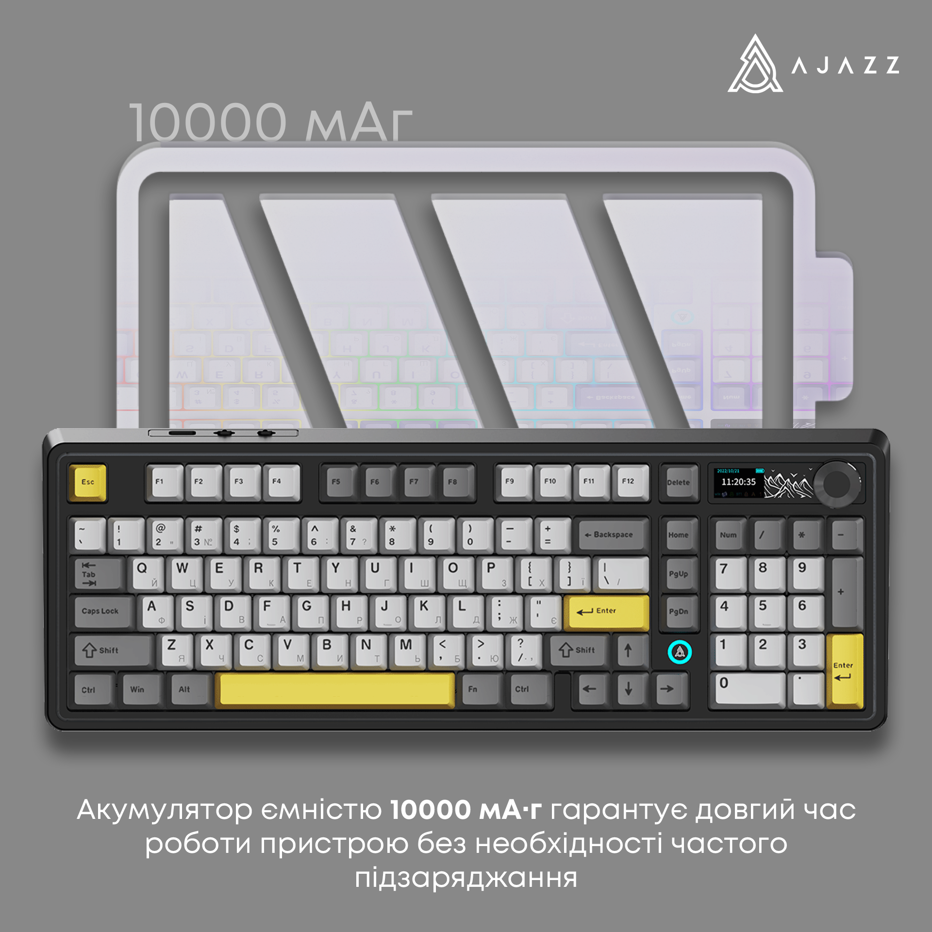 Игровая клавиатура Ajazz AK980 V2 Maillard Switches Wireless Black (AK980-V2-M-BGY) фото