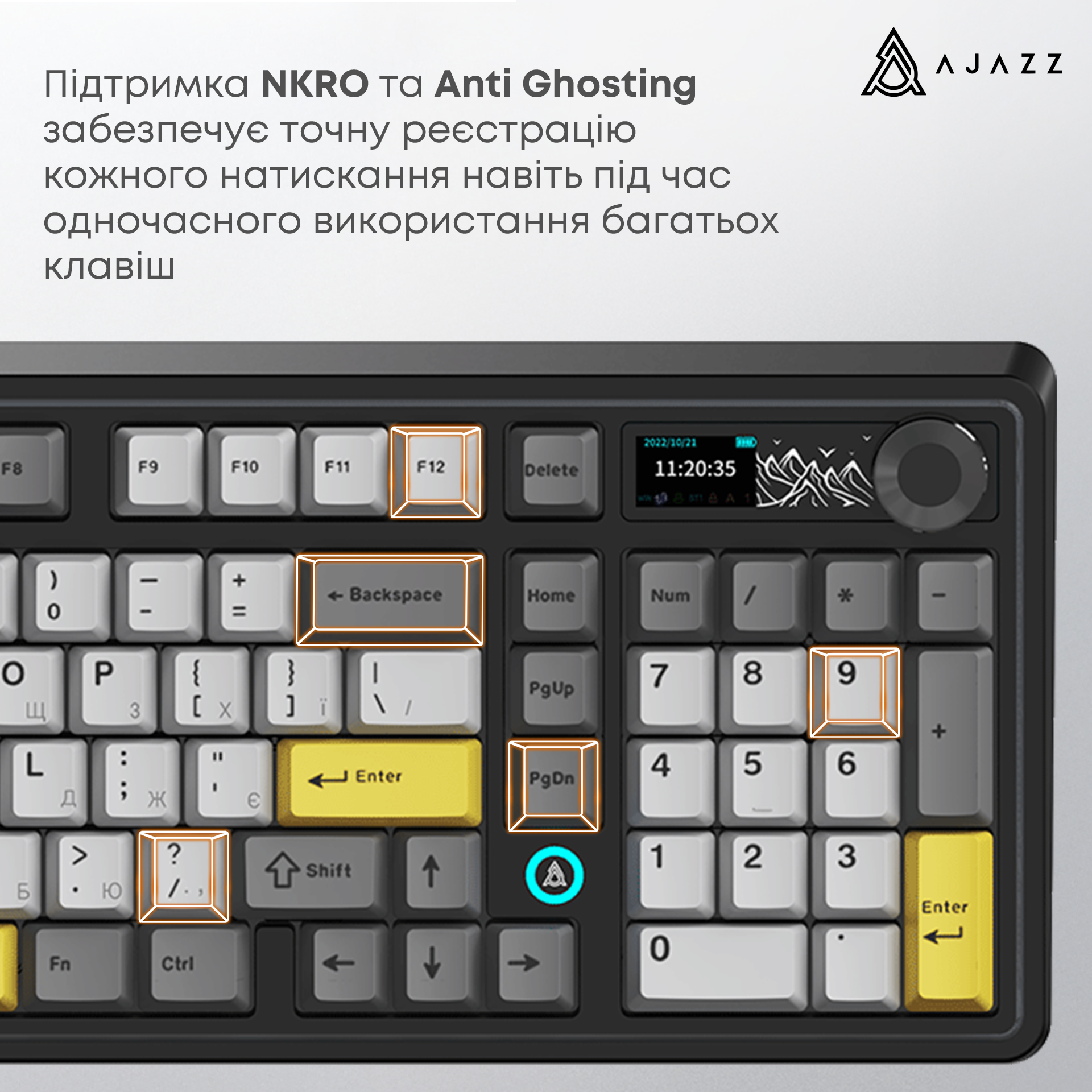 Игровая клавиатура Ajazz AK980 V2 Maillard Switches Wireless Black (AK980-V2-M-BGY) фото