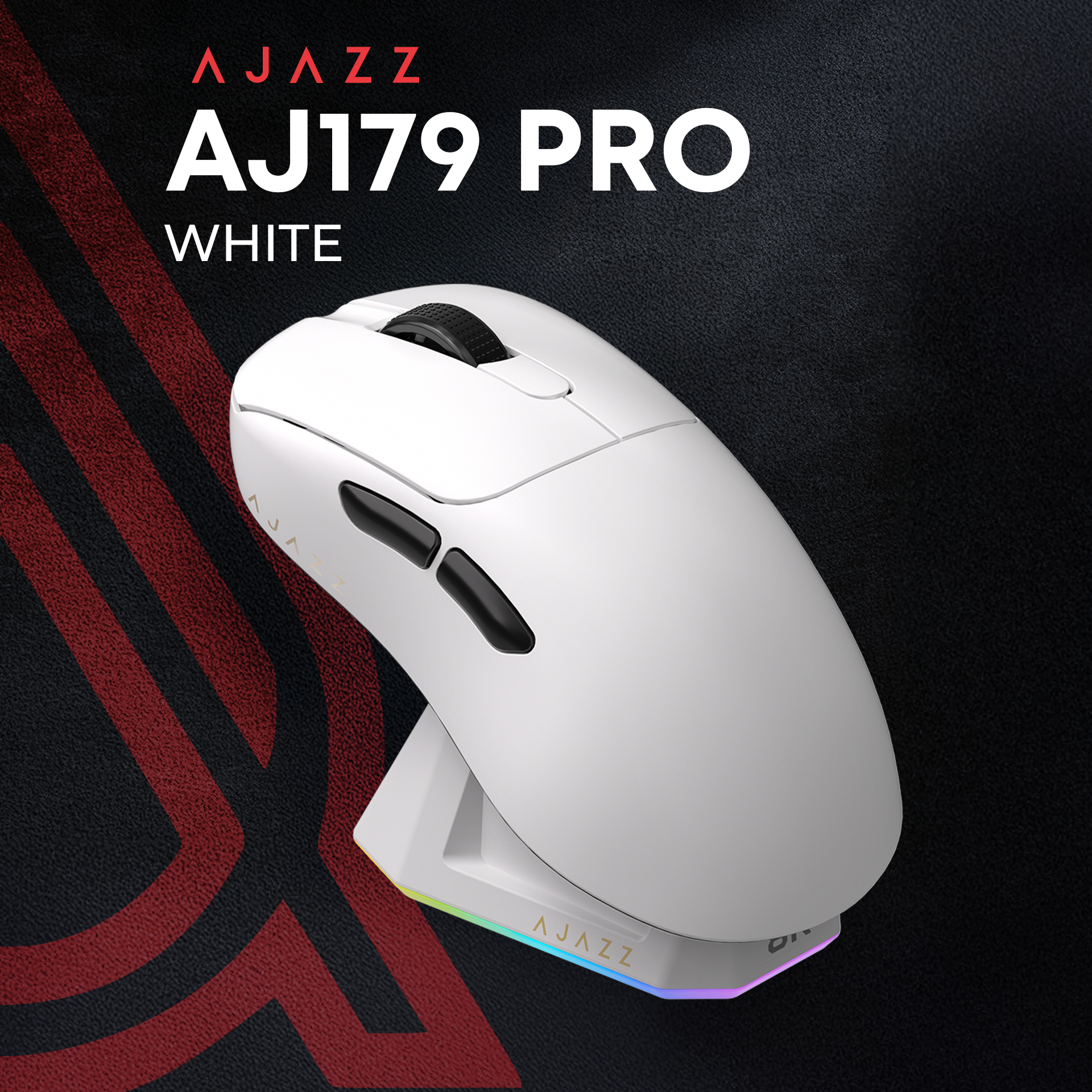 Ігрова миша Ajazz AJ179 Pro Wireless (Charging Dock) White (AJ179-PRO-W) фото