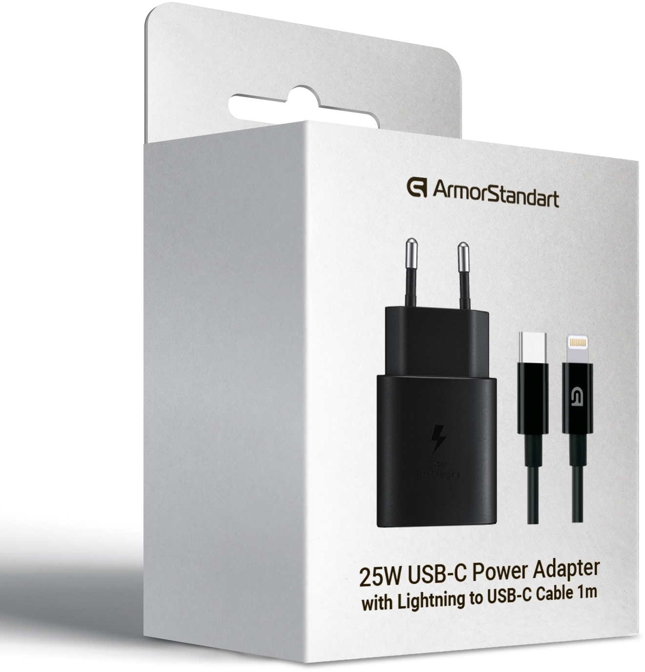 Зарядное устройство для ArmorStandart AR-TA800 USB-C 25W black + кабель USB-C to Lightning (ARM77721) фото2