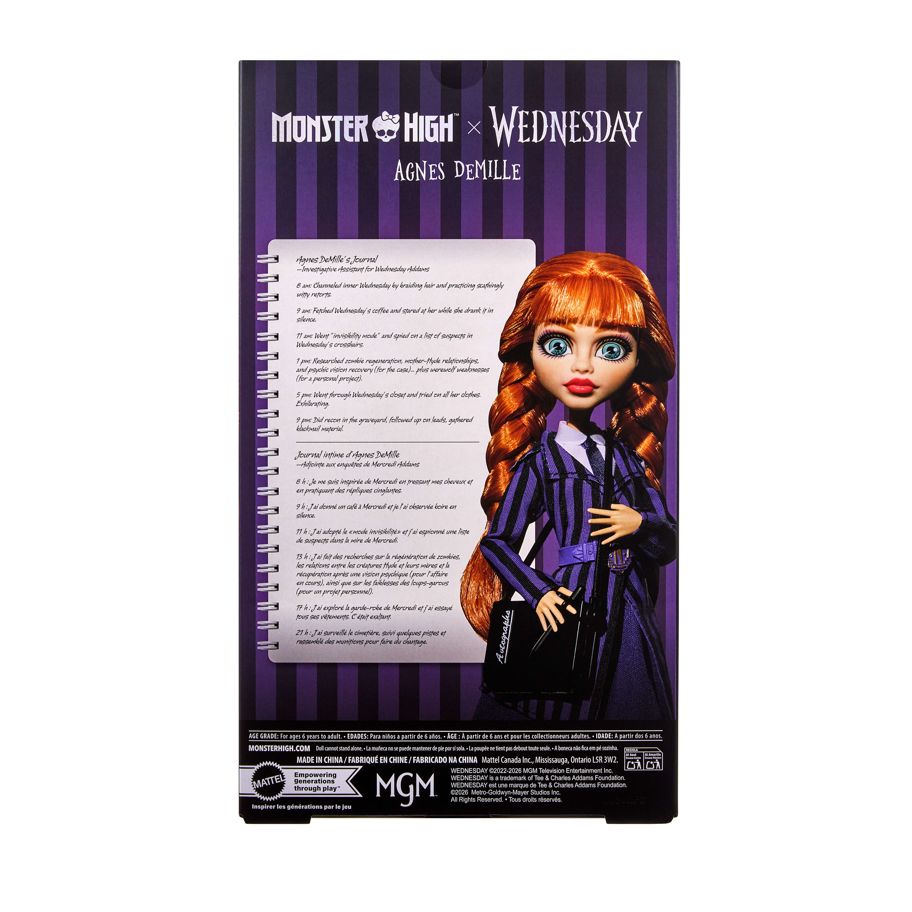 Коллекционная кукла Агнесс, Monster High X Wednesday (JNJ92) фото6