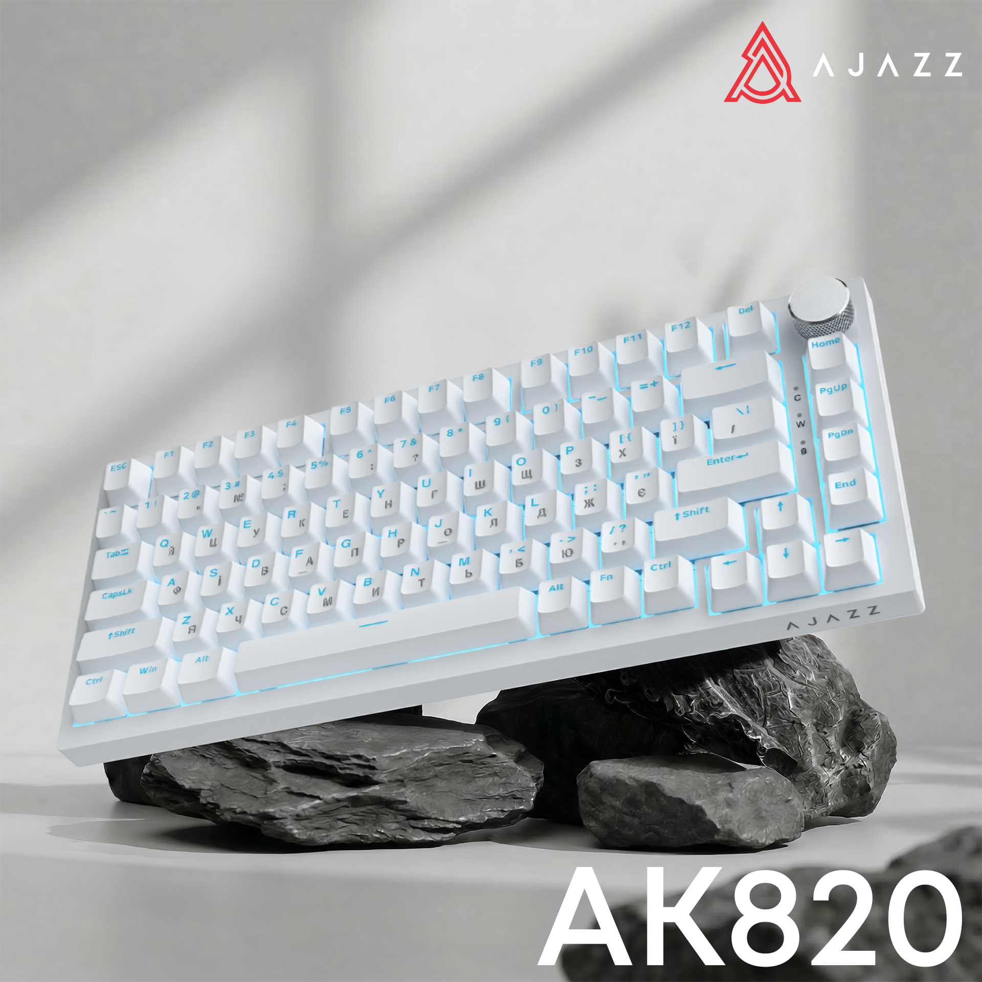 Игровая клавиатура Ajazz AK820 Red Switches White (AK820-R-W) фото6