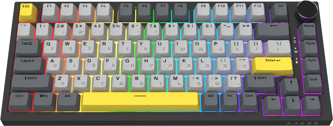Игровая клавиатура Ajazz AK820 Sea Salt Switches Black (AK820-SS-BGY) фото