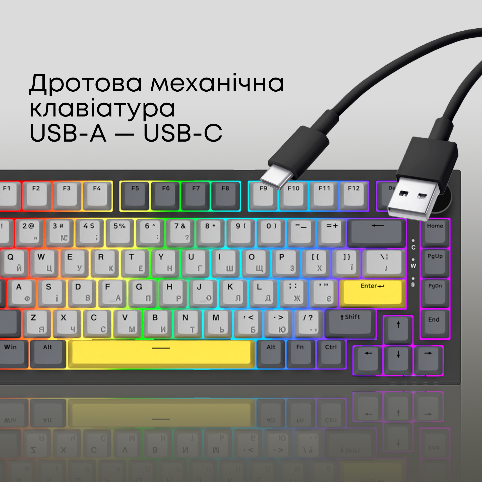 Игровая клавиатура Ajazz AK820 Sea Salt Switches Black (AK820-SS-BGY) фото