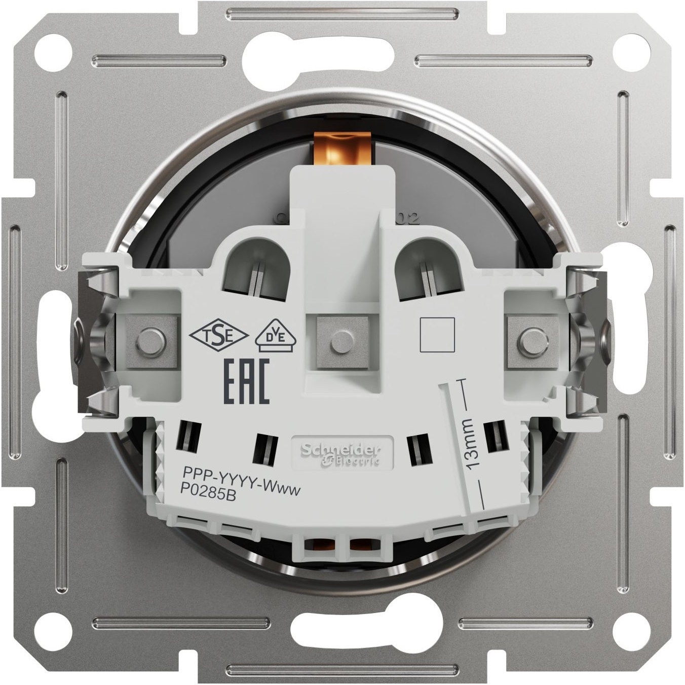 Розетка із заземлюючим контактом Schneider Electric, Asfora (антрацит, без рамки) (EPH2900171) фото