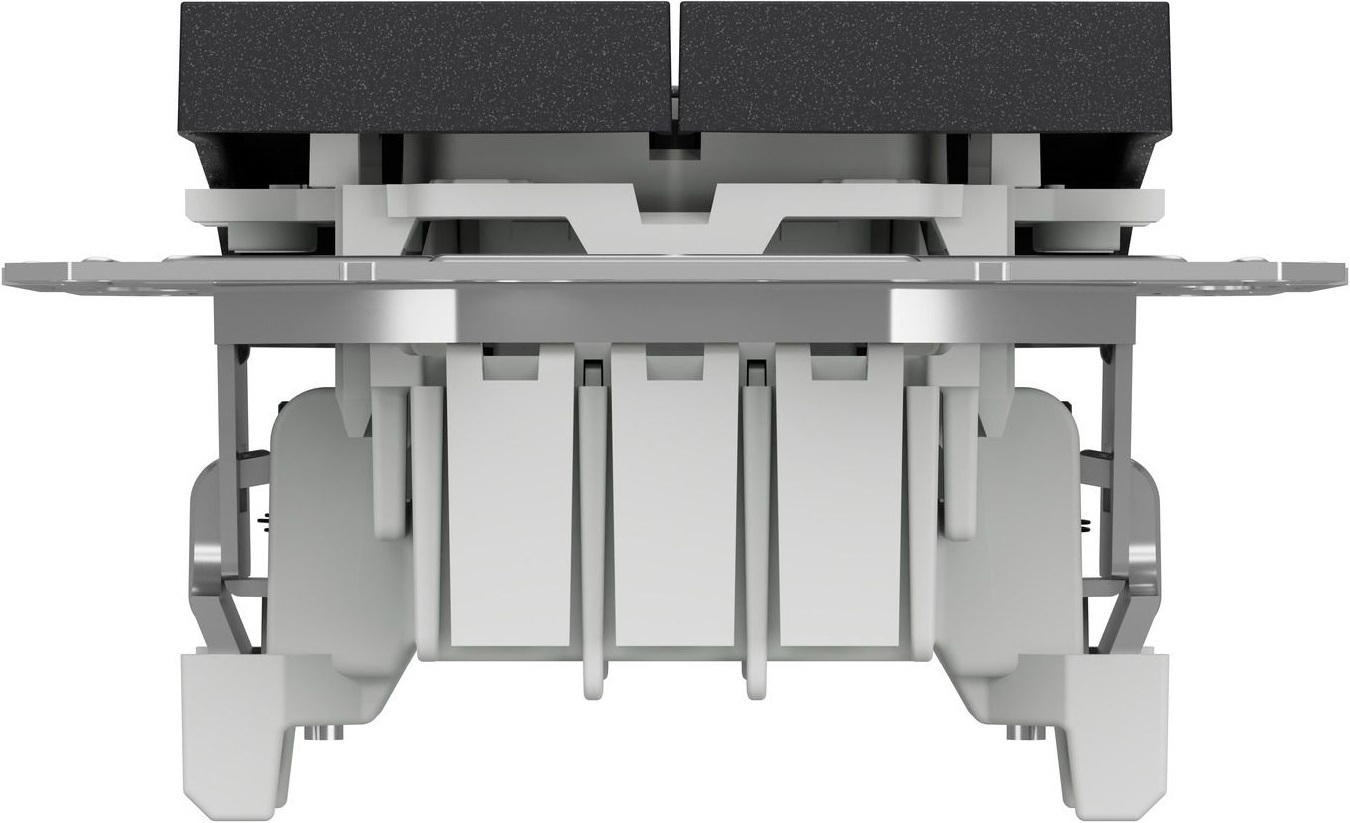 Перемикач 2-клавішний Schneider Electric, Asfora (антрацит, без рамки, самозатискний) (EPH0600171) фото