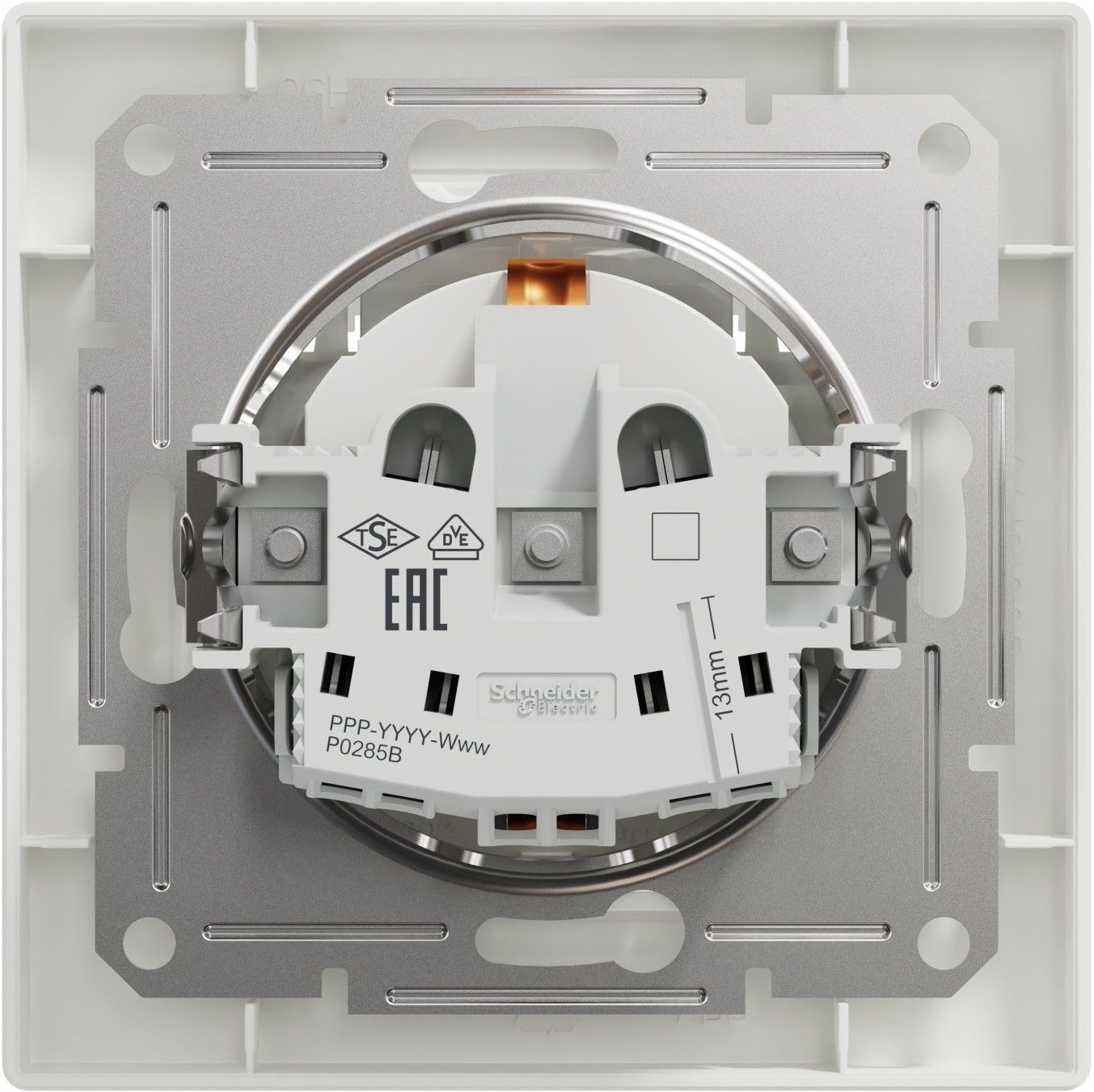Розетка із заземлюючим контактом та кришкою Schneider Electric, Asfora (білий) (EPH3100121) фото