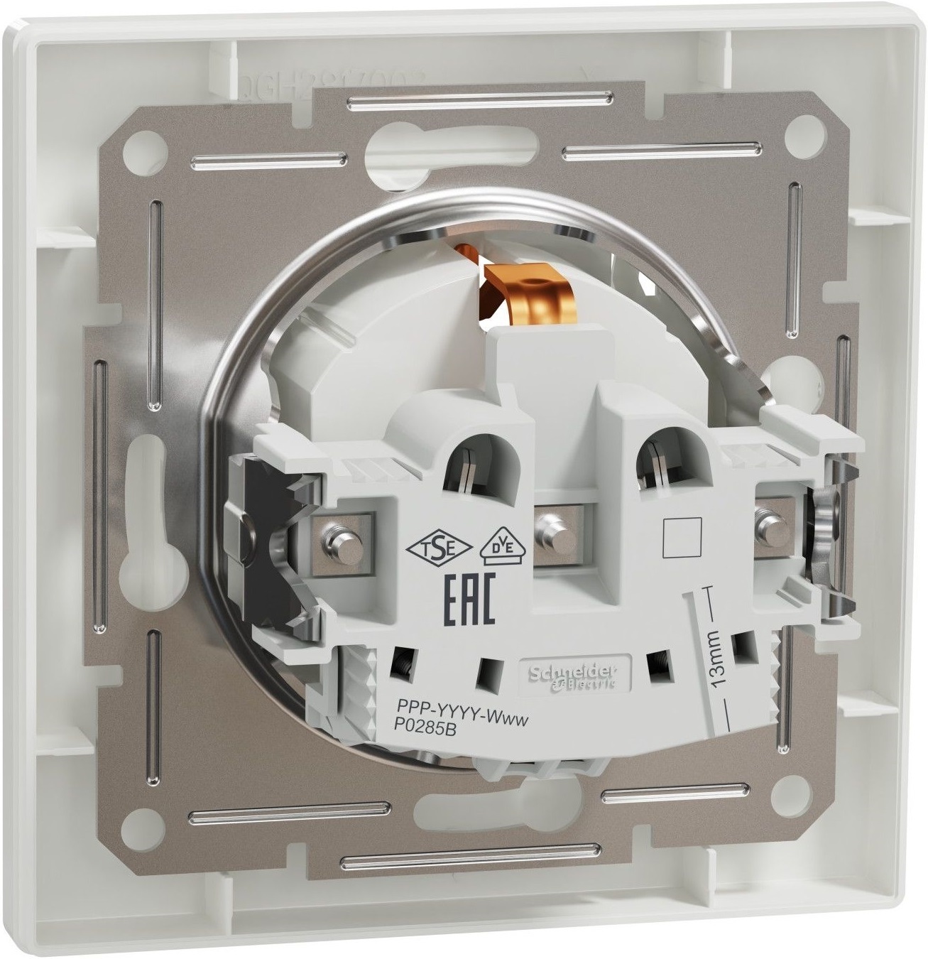 Розетка із заземлюючим контактом та кришкою Schneider Electric, Asfora (білий) (EPH3100121) фото