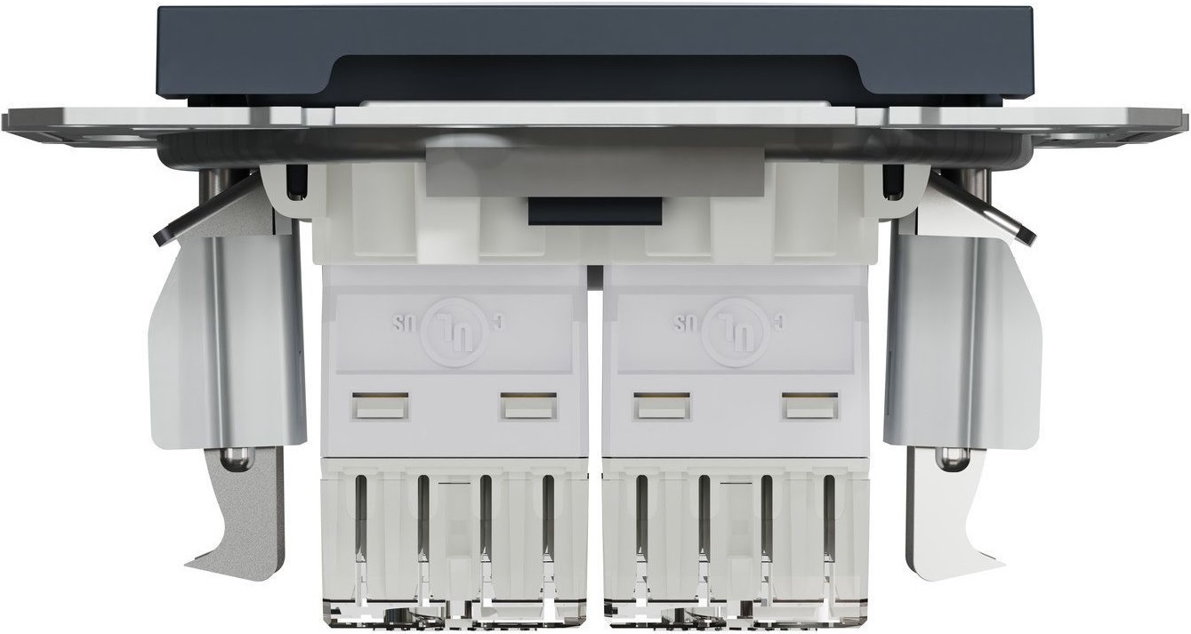Подвійна комп'ютерна розетка RJ45 Schneider Electric, Asfora (антрацит, без рамки) (EPH4400171) фото