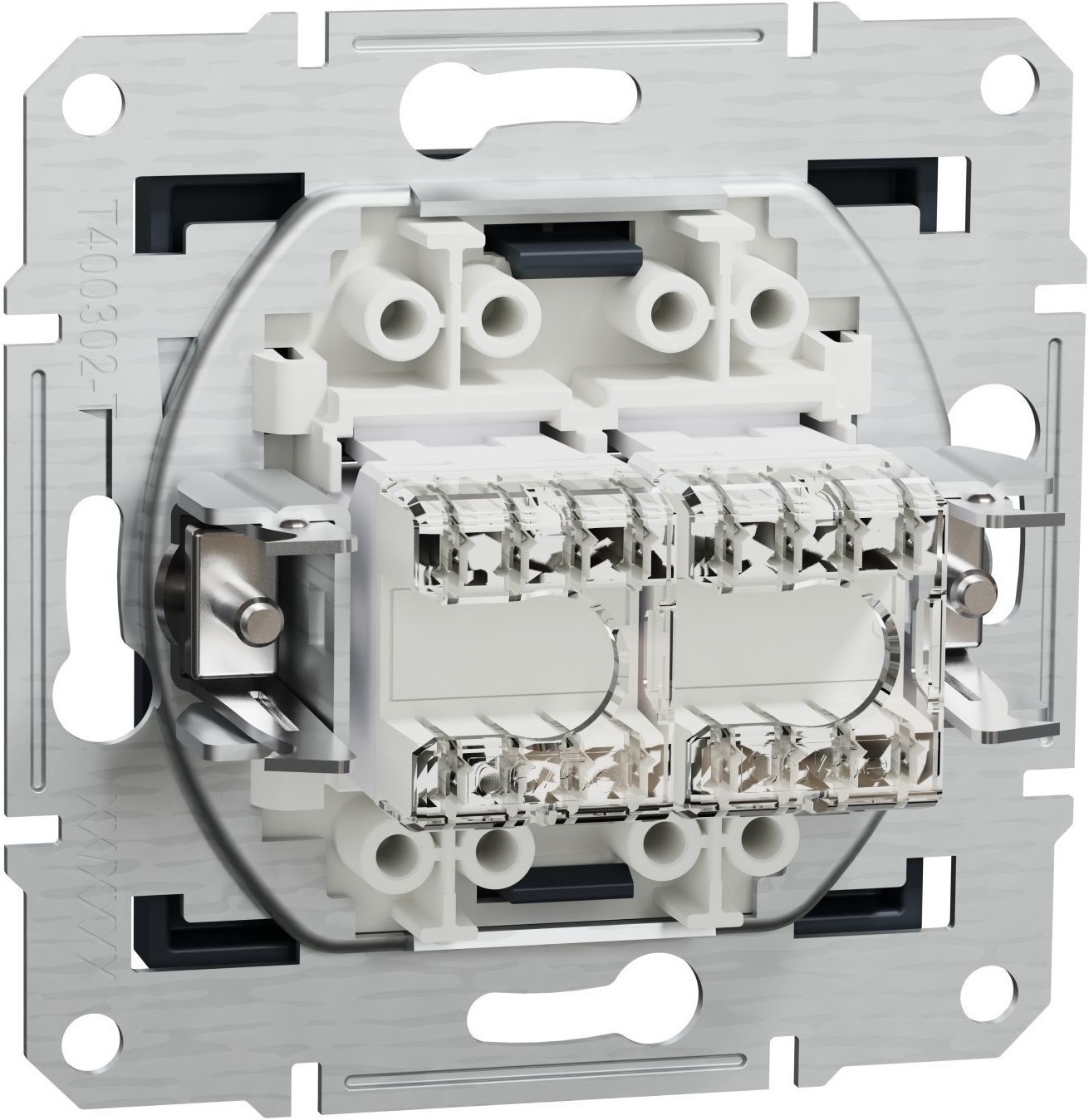Подвійна комп'ютерна розетка RJ45 Schneider Electric, Asfora (антрацит, без рамки) (EPH4400171) фото