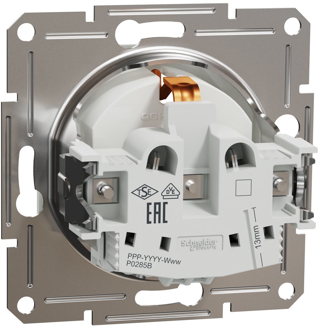 Розетка с заземляющим контактом Schneider Electric, Asfora (белый, без рамки) (EPH2970121) фото4