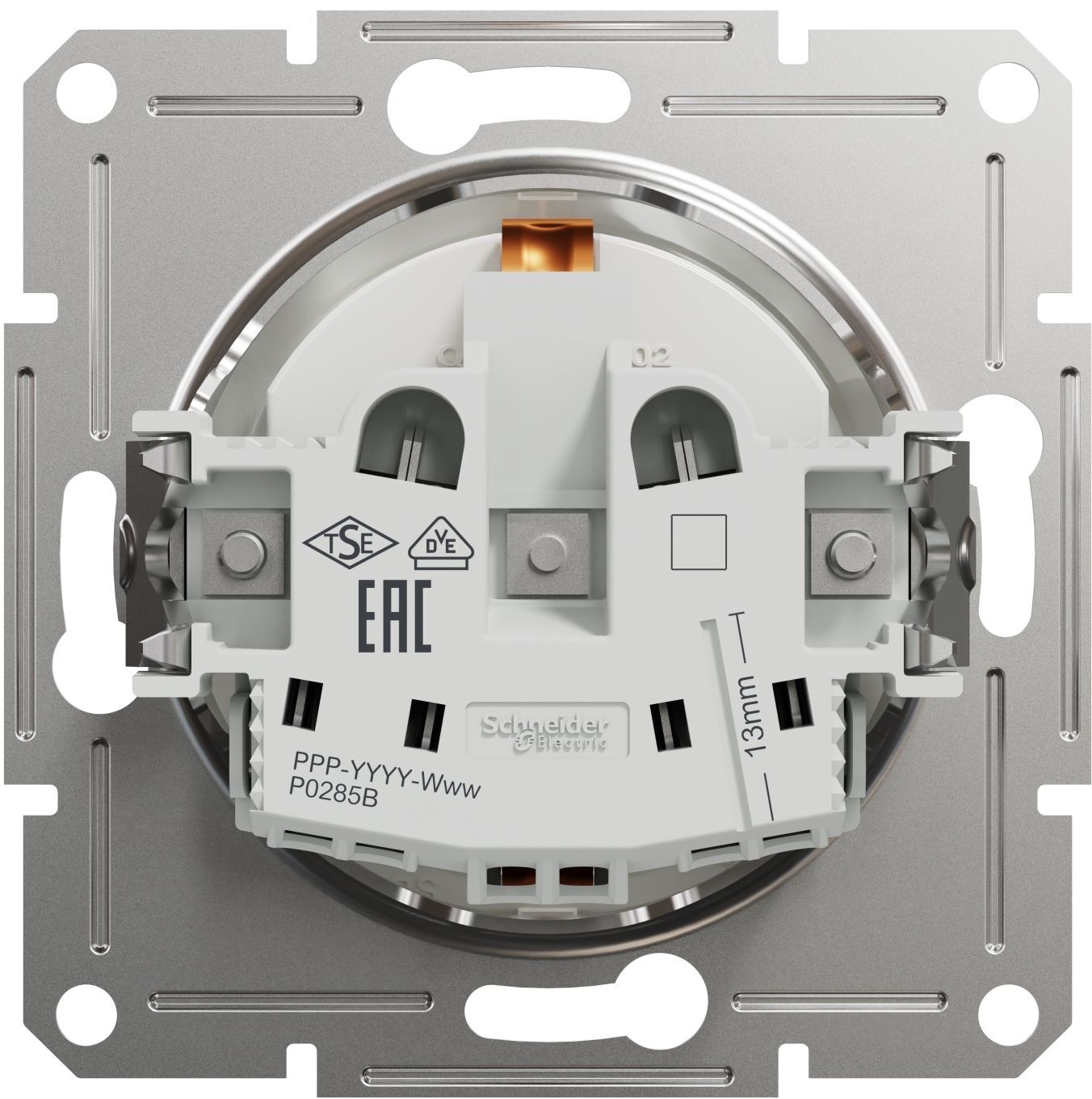 Розетка с заземляющим контактом Schneider Electric, Asfora (белый, без рамки) (EPH2970121) фото3