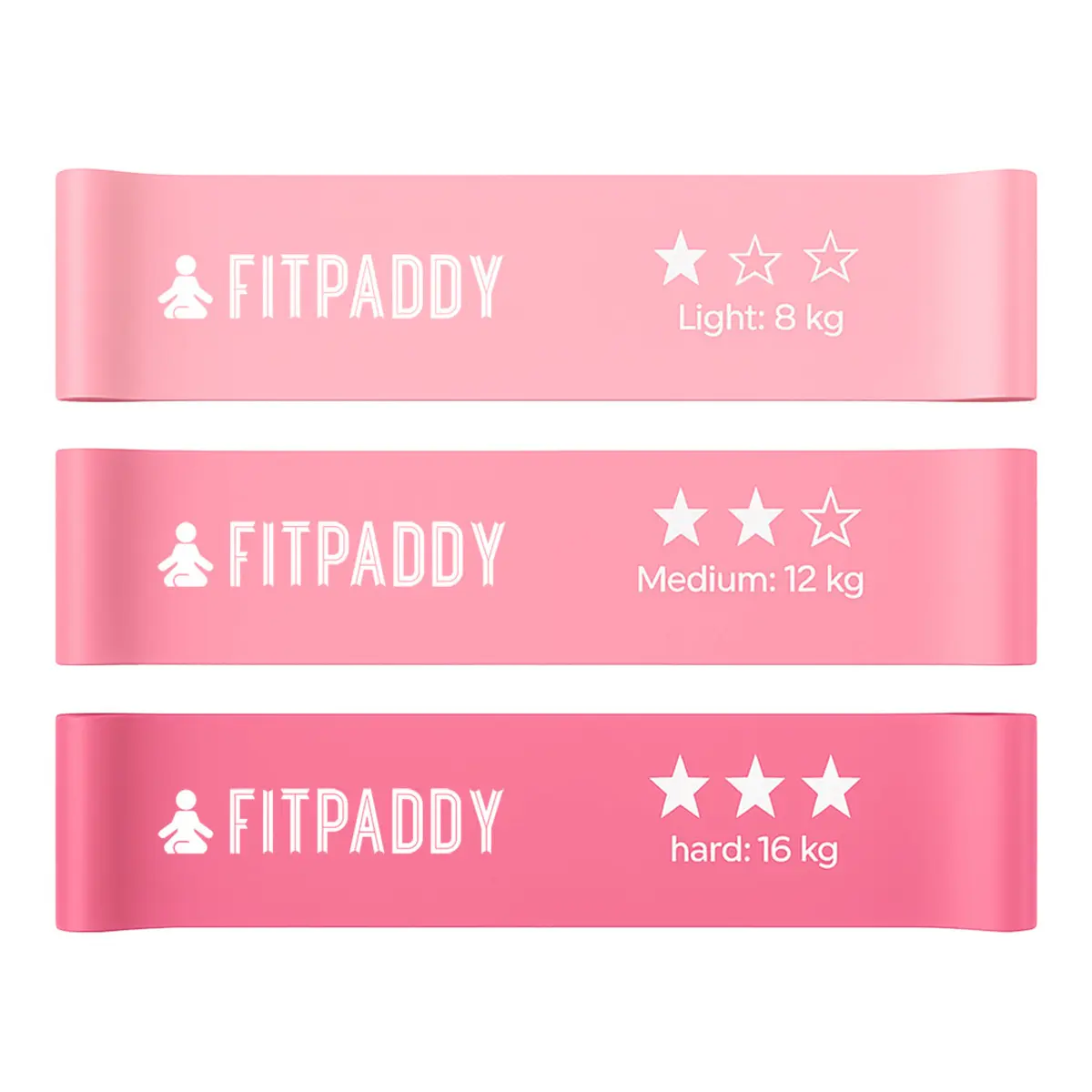 Набір стрічкових еспандерів FITPADDY 3 шт рожеві EBND02PK фото2