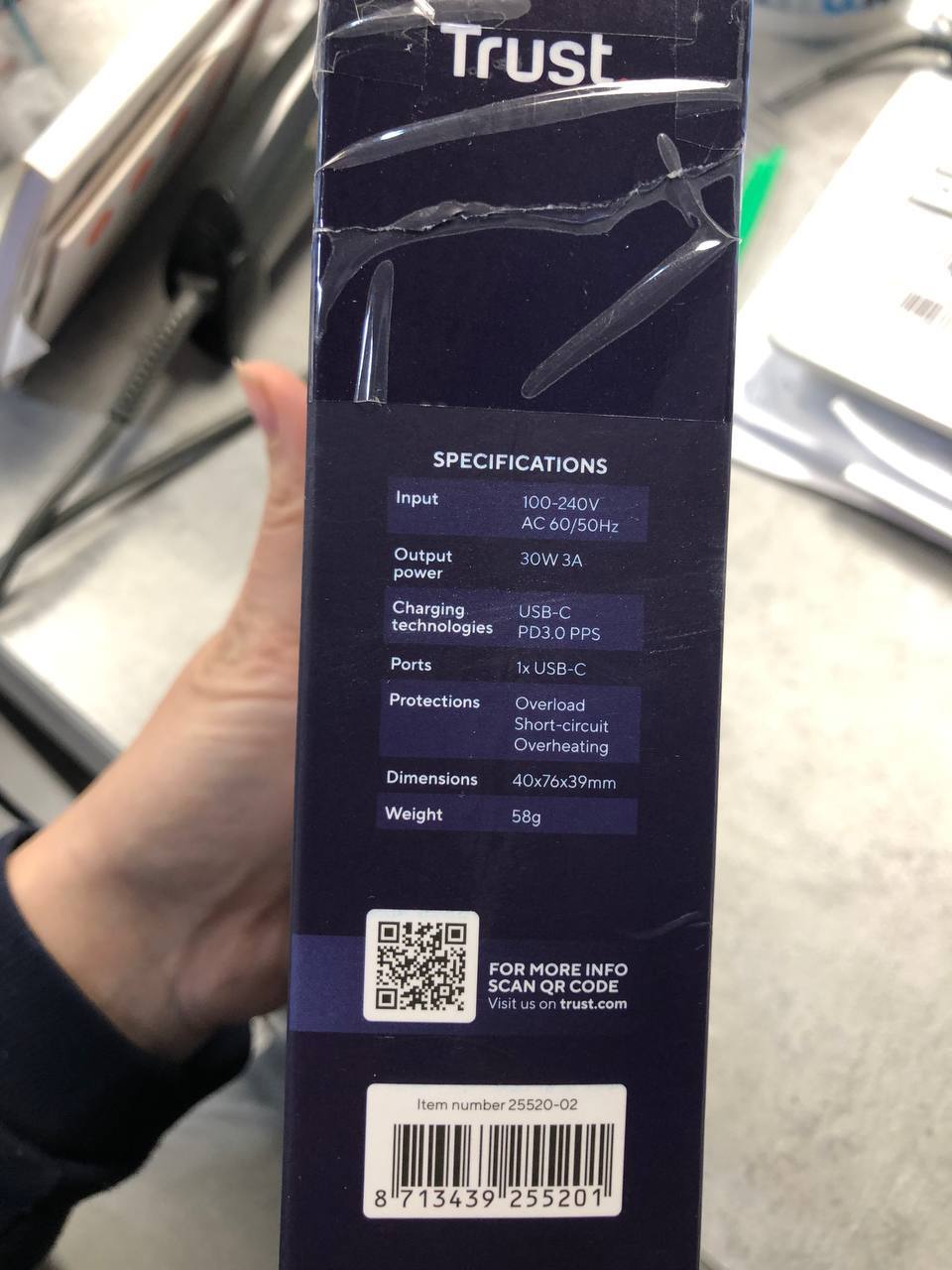 Зарядний пристрій мережевий Trust Maxo 30Вт, GaN, USB-C, PD/PPS, White (25520_TRUST) фото4