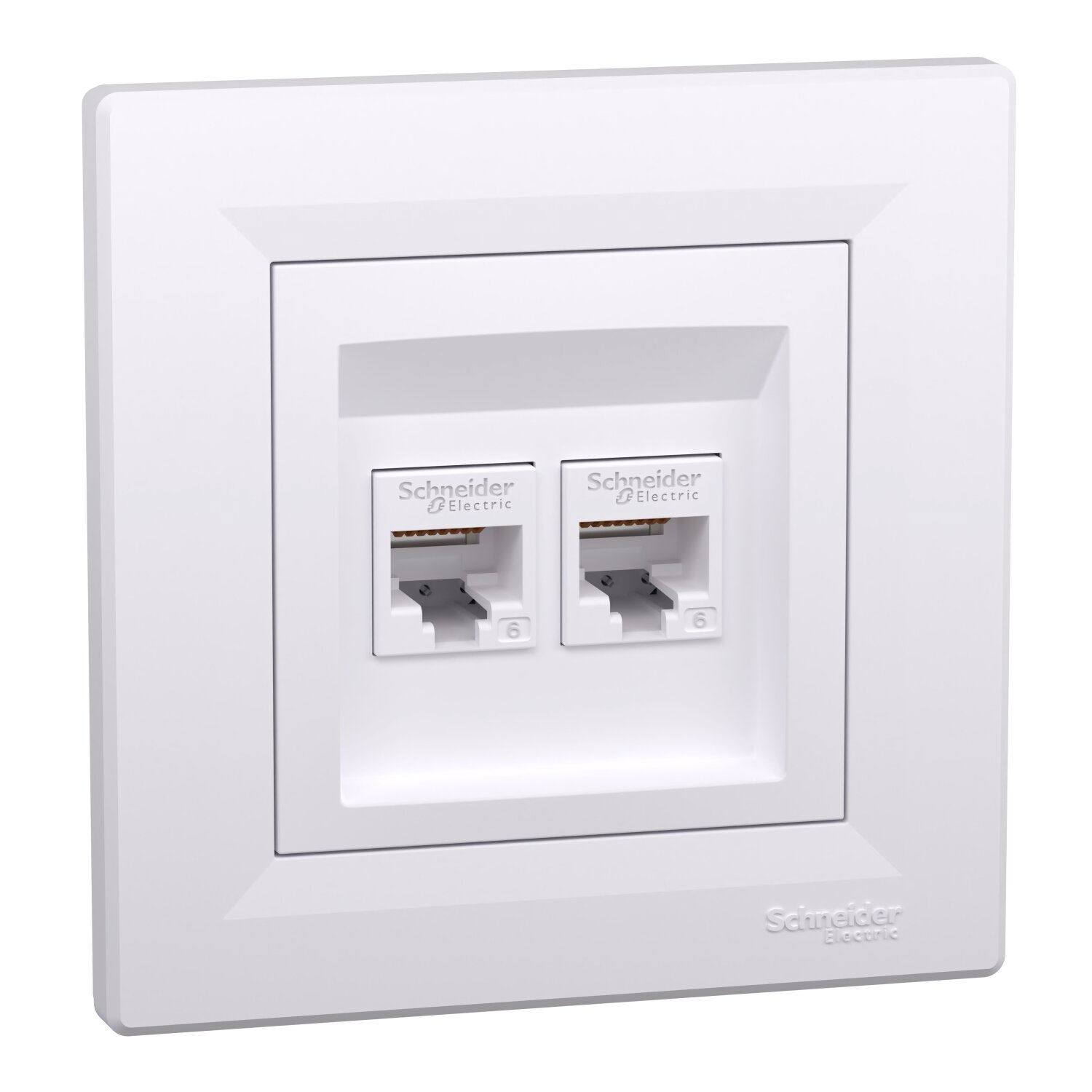 Розетка подвійна комп'ютерна rj45 Schneider Electric, Asfora білий (EPH4800121) фото2