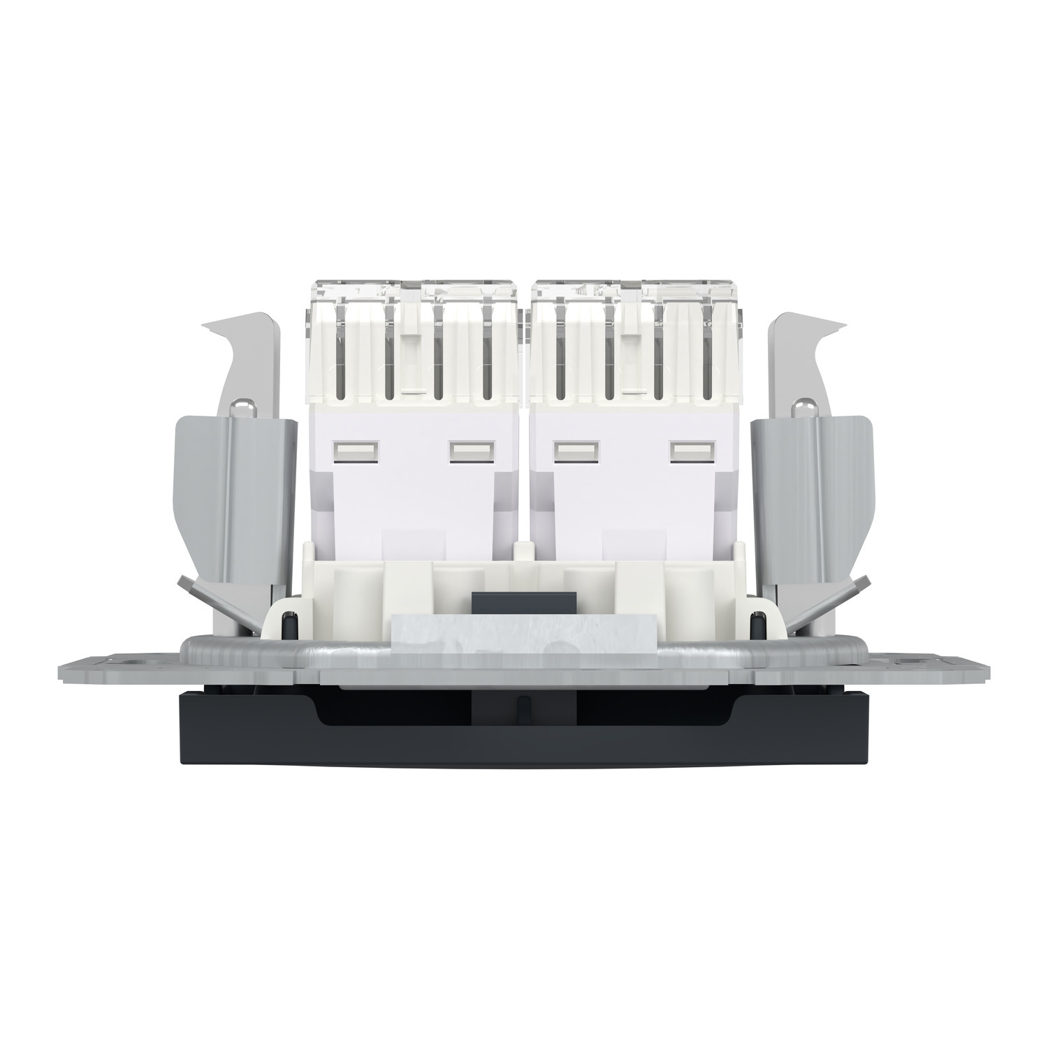 Розетка подвійна комп'ютерна rj45 Schneider Electric, Asfora антрацит (EPH4800171) фото5