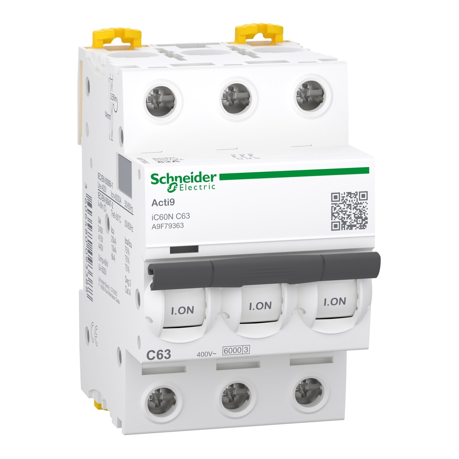 Автоматичний вимикач Schneider Electric, IC60N 3P C 63A (6kA) (A9F79363) фото3