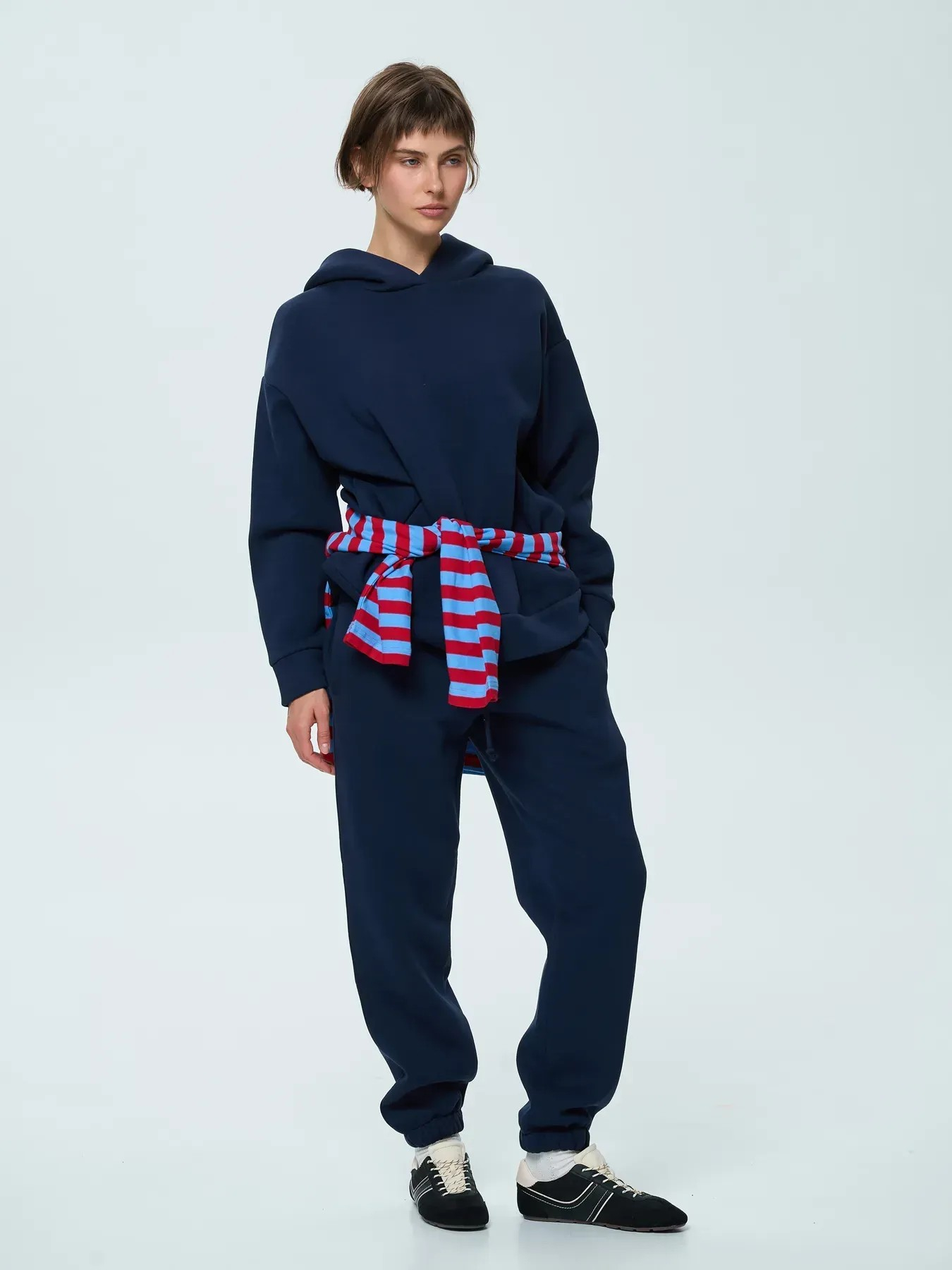Спортивний костюм худі,штани жіночий Roza 260217 S темно синій фото7