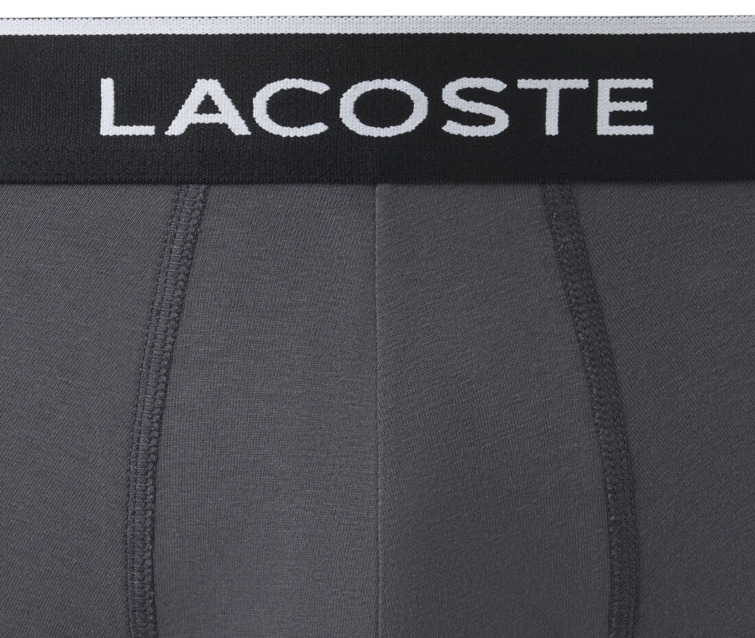 Набір трусів-боксерів чоловічих Lacoste 5H7881-I2G S 2 шт. чорні/сірі фото4
