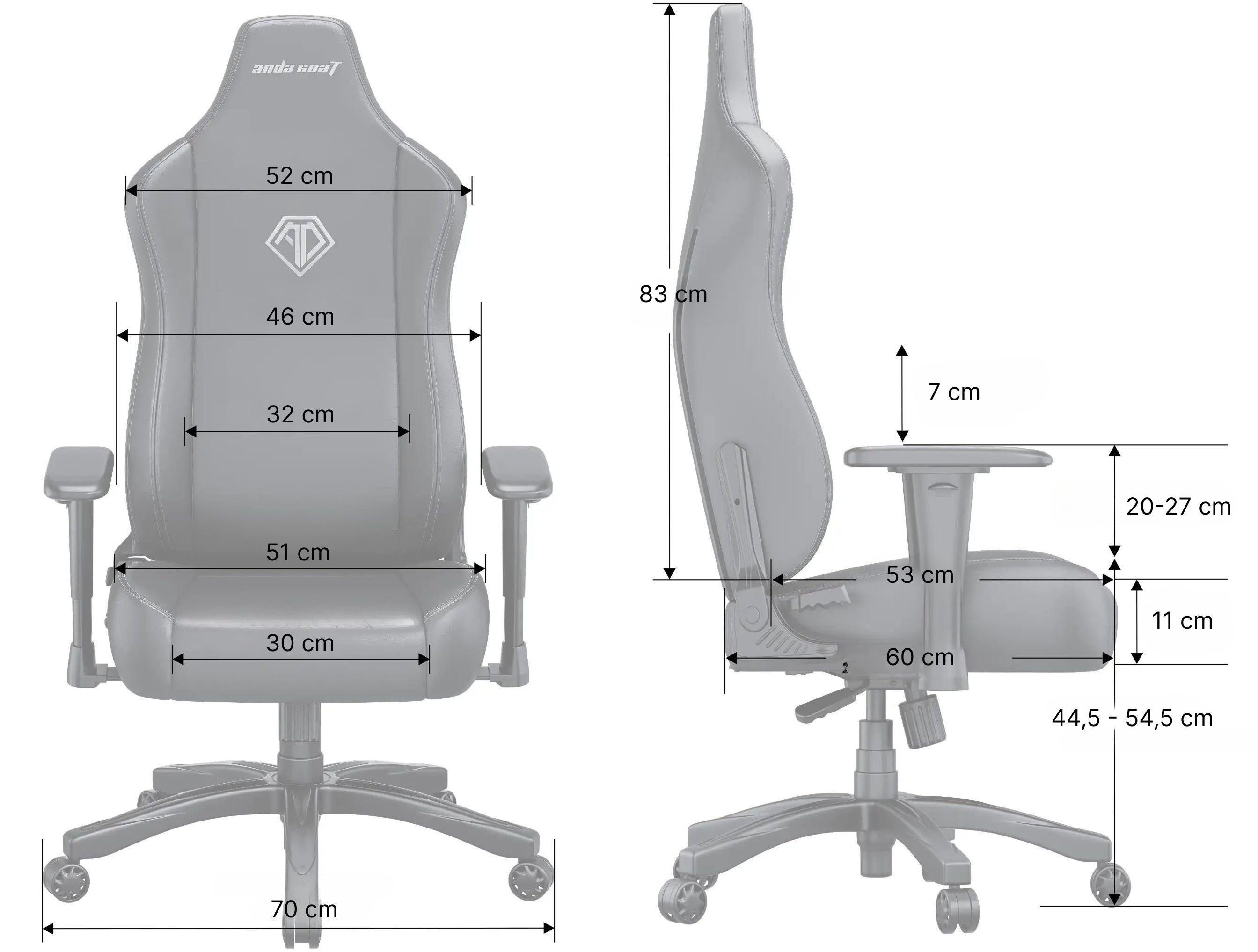 Крісло ігрове Anda Seat Novis Fabric Dark Gray Size L фото19