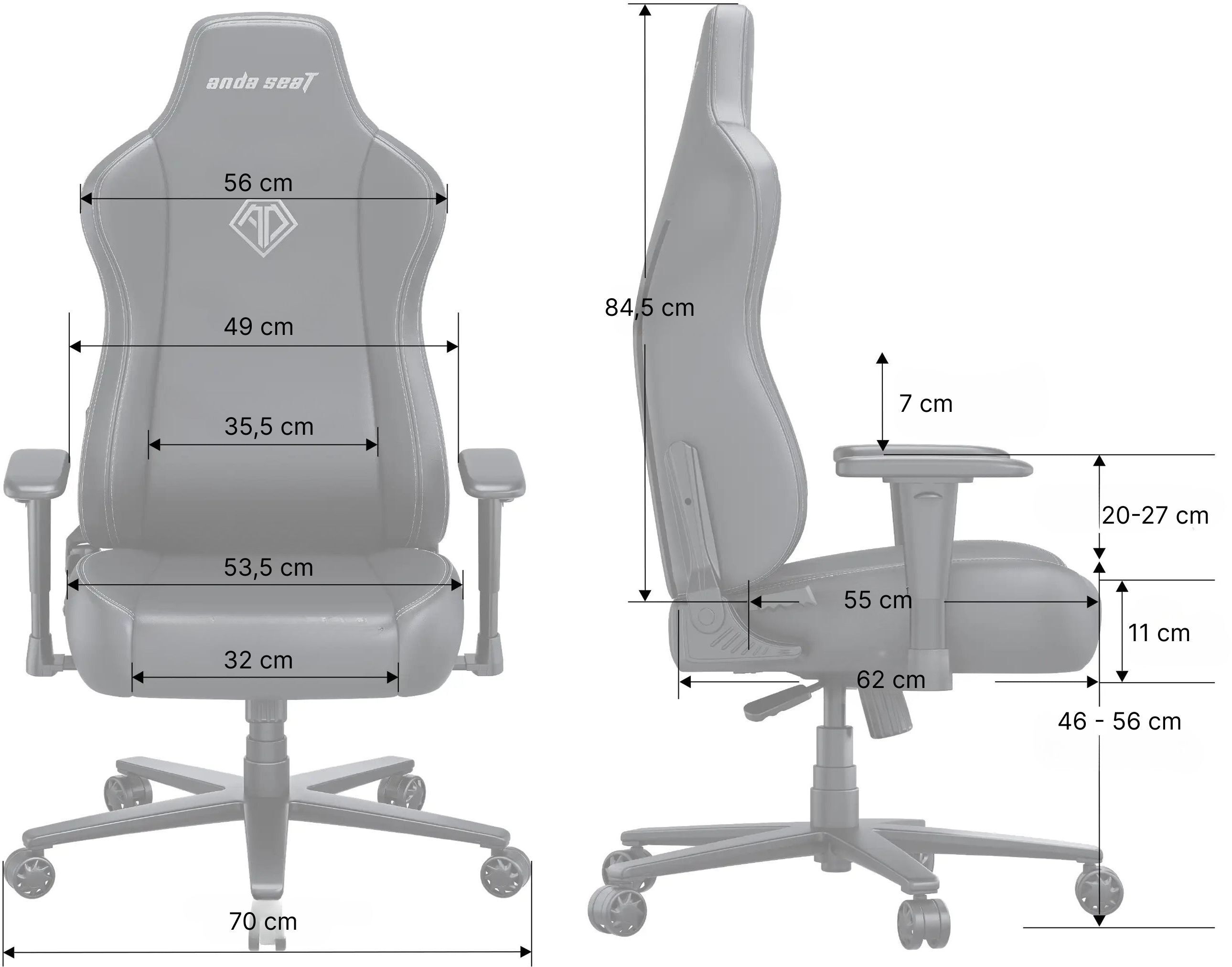 Крісло ігрове Anda Seat Novis Fabric Gray Size XL фото19