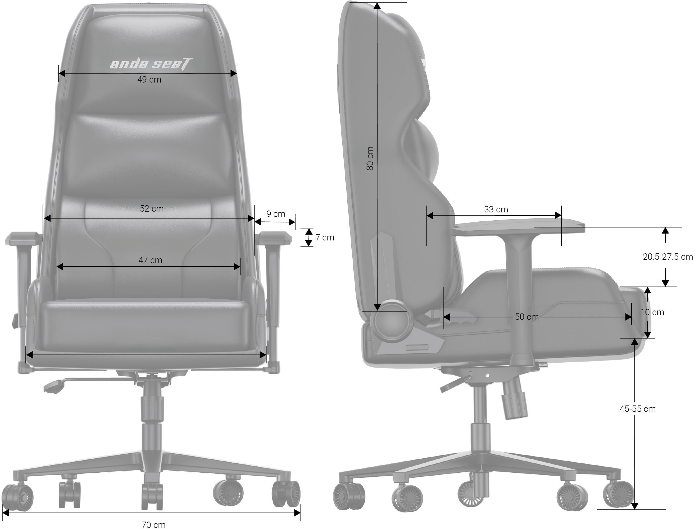 Крісло ігрове Anda Seat X1 Gaming Sofa Black PVC фото15