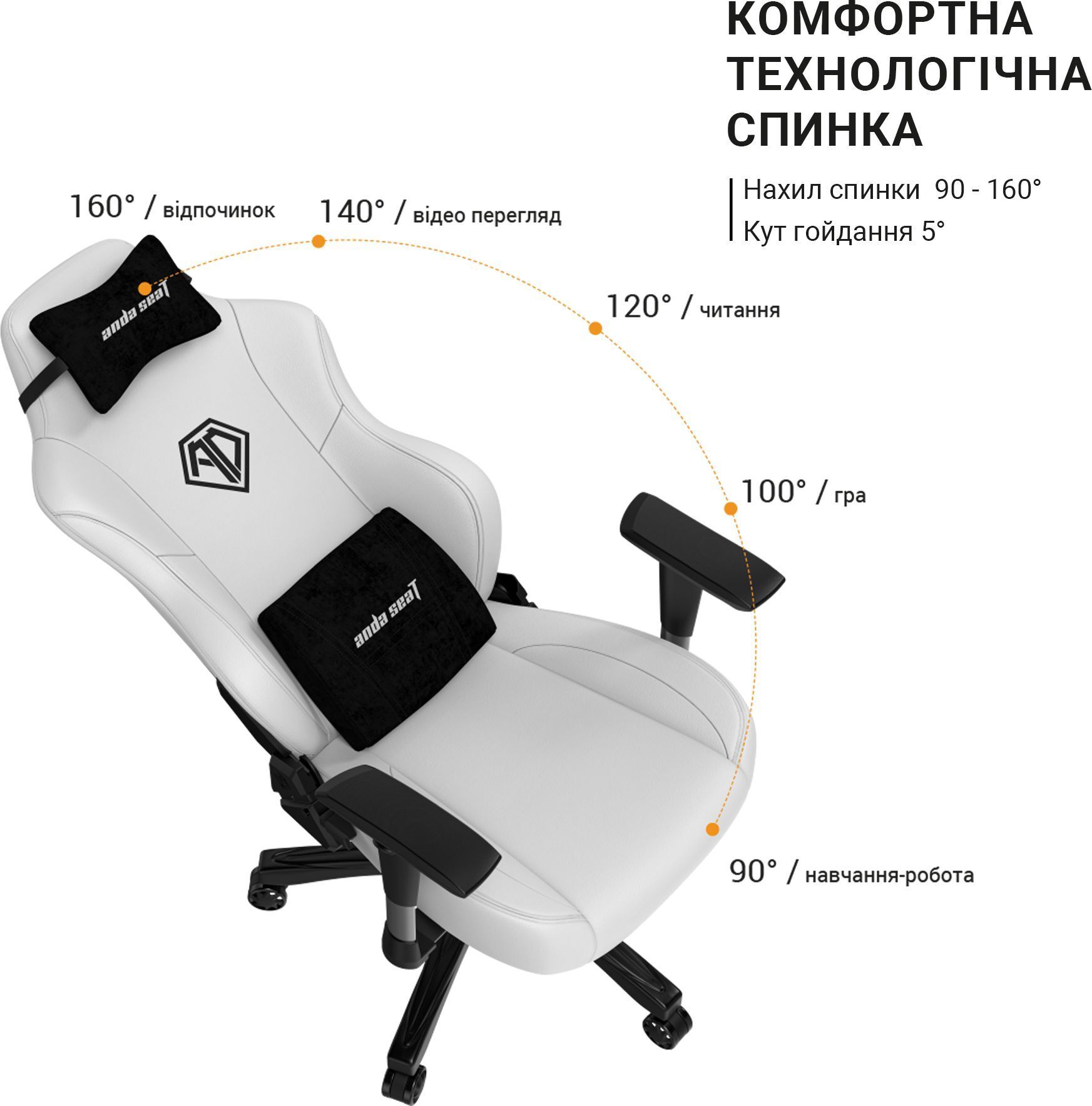 Крісло ігрове Anda Seat Phantom 3 Black/Black Size L фото