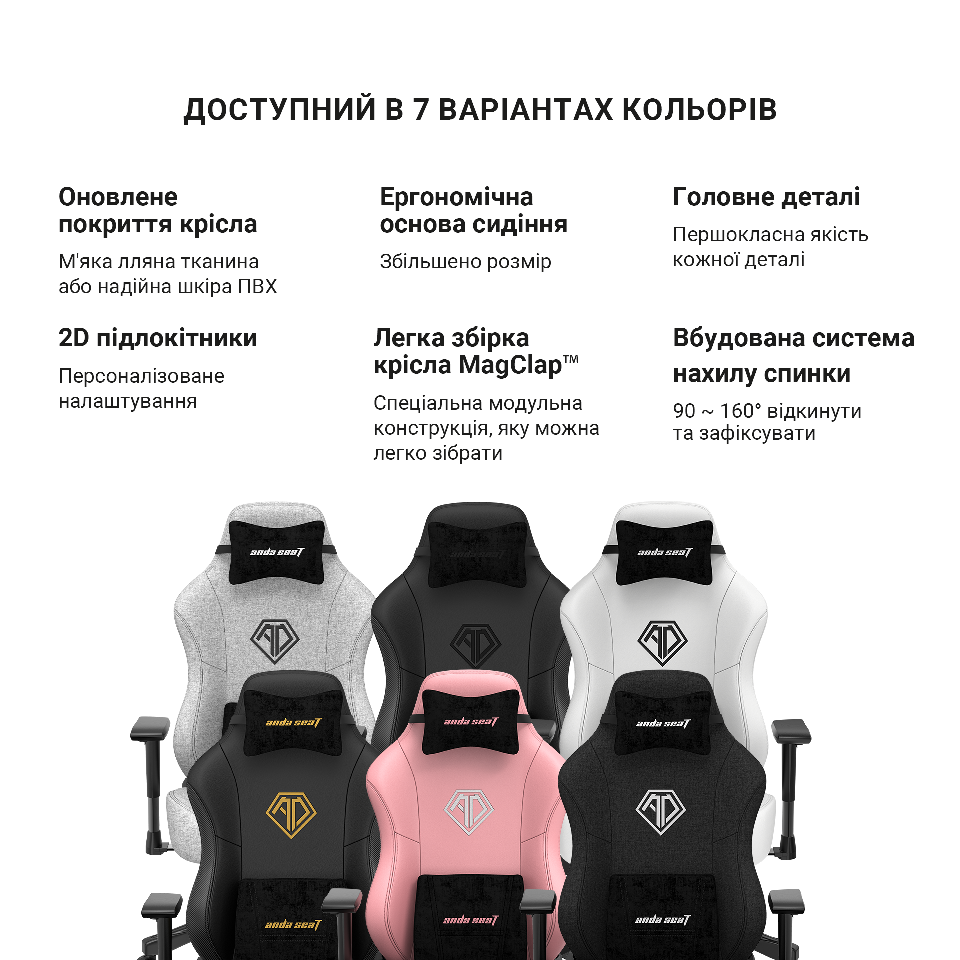 Кресло игровое Anda Seat Phantom 3 Grey Size L фото3