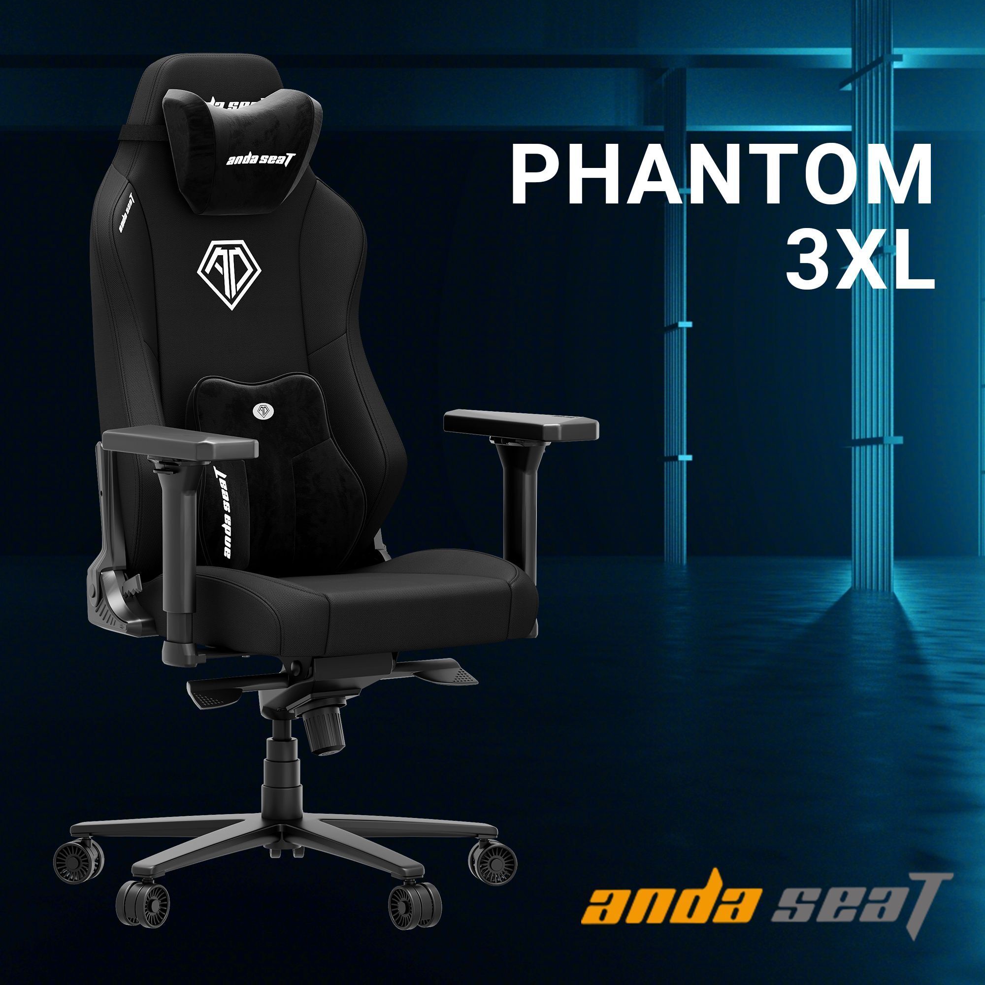 Крісло ігрове Anda Seat Phantom 3 Fabric Black Size XL фото9