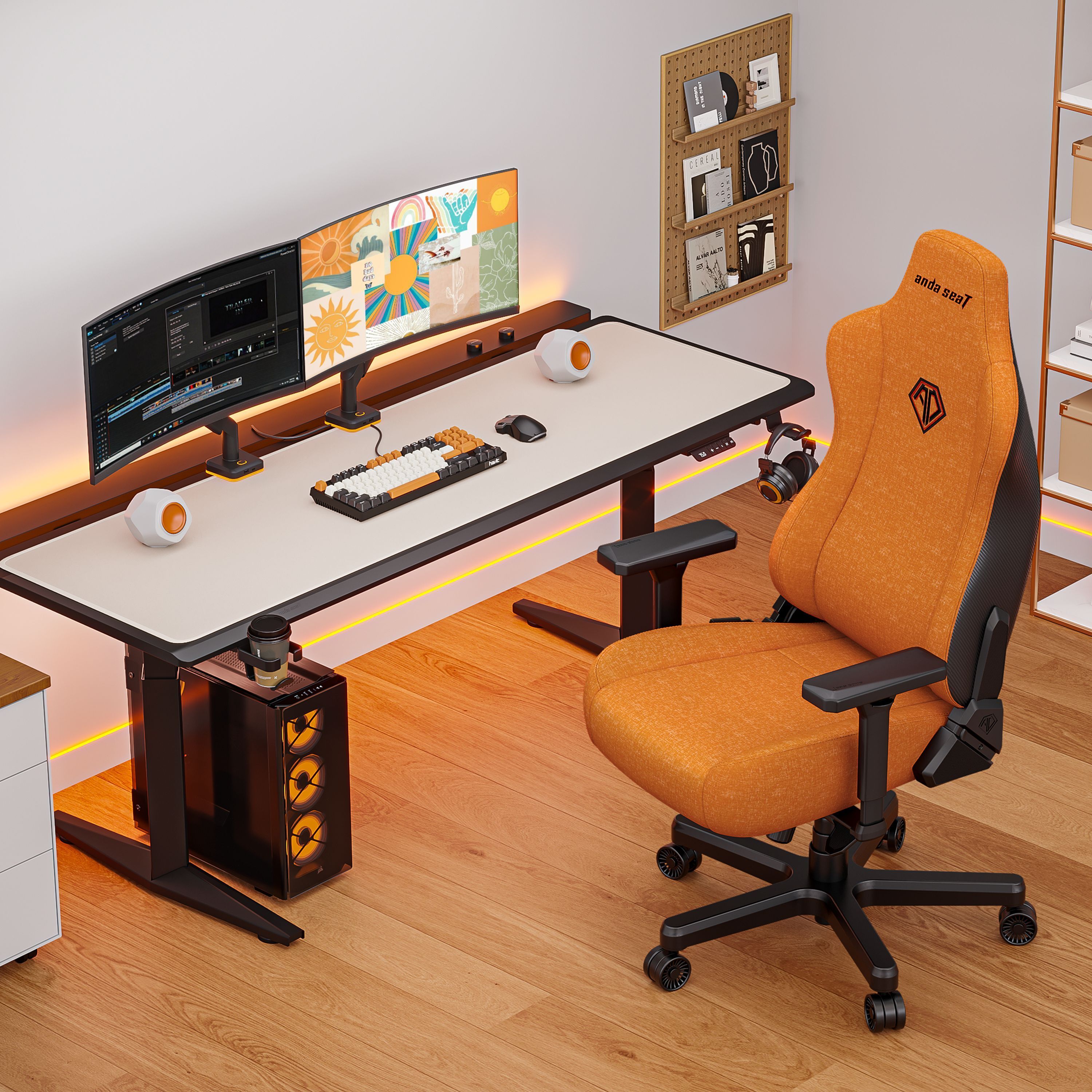 Кресло игровое Anda Seat Kaiser 3E Orange Fabric Size XL фото9