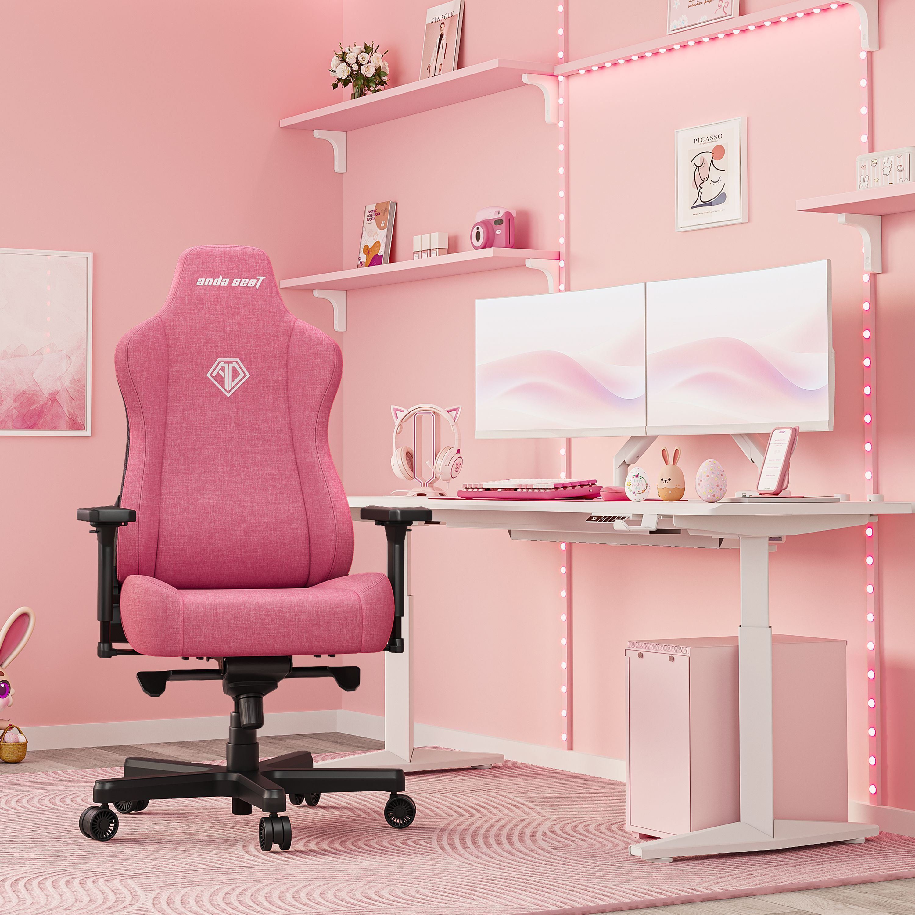 Крісло ігрове Anda Seat Kaiser 3E Pink Fabric Size XL фото9