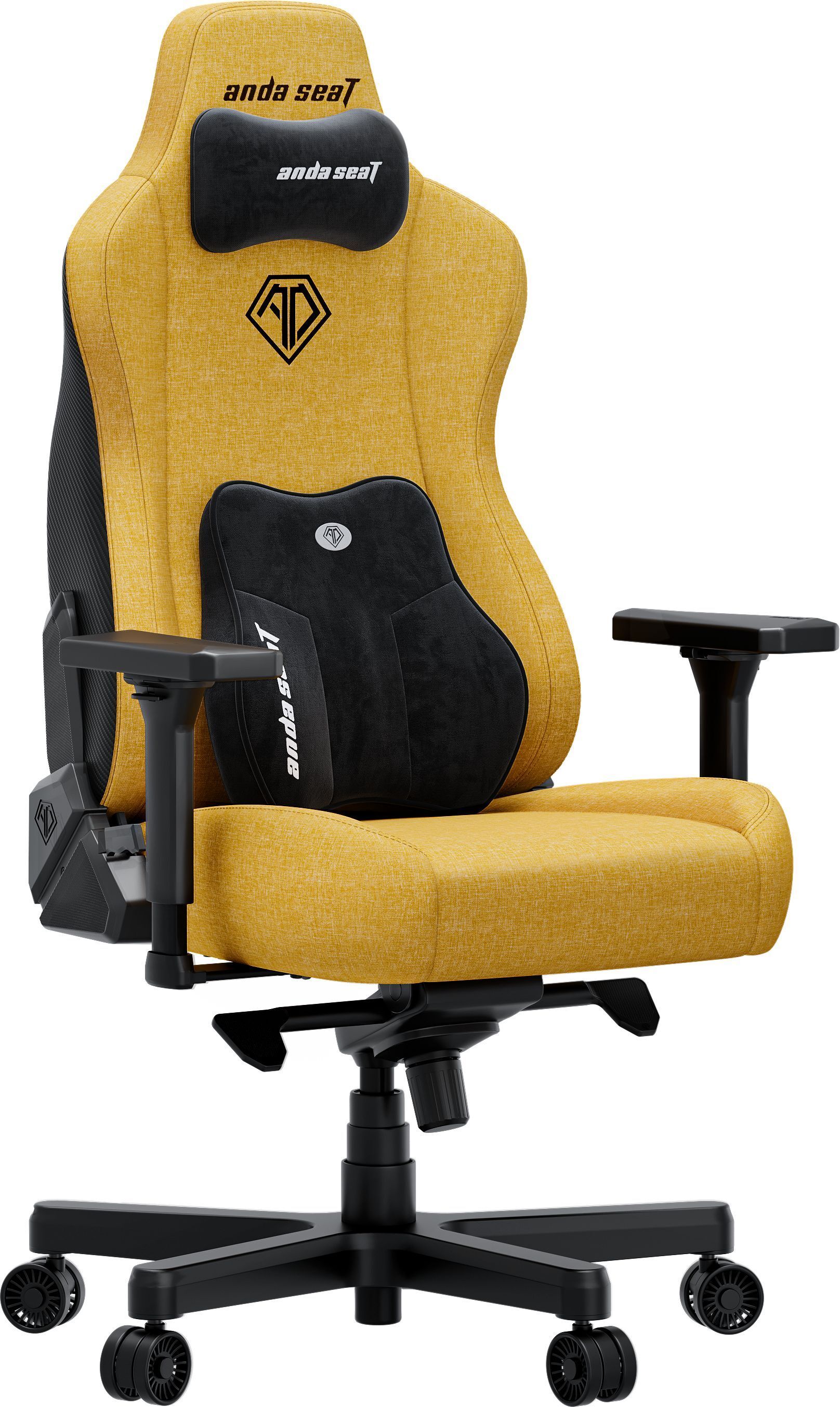 Кресло игровое Anda Seat Kaiser 3E Bright Yellow Fabric Size XL фото2