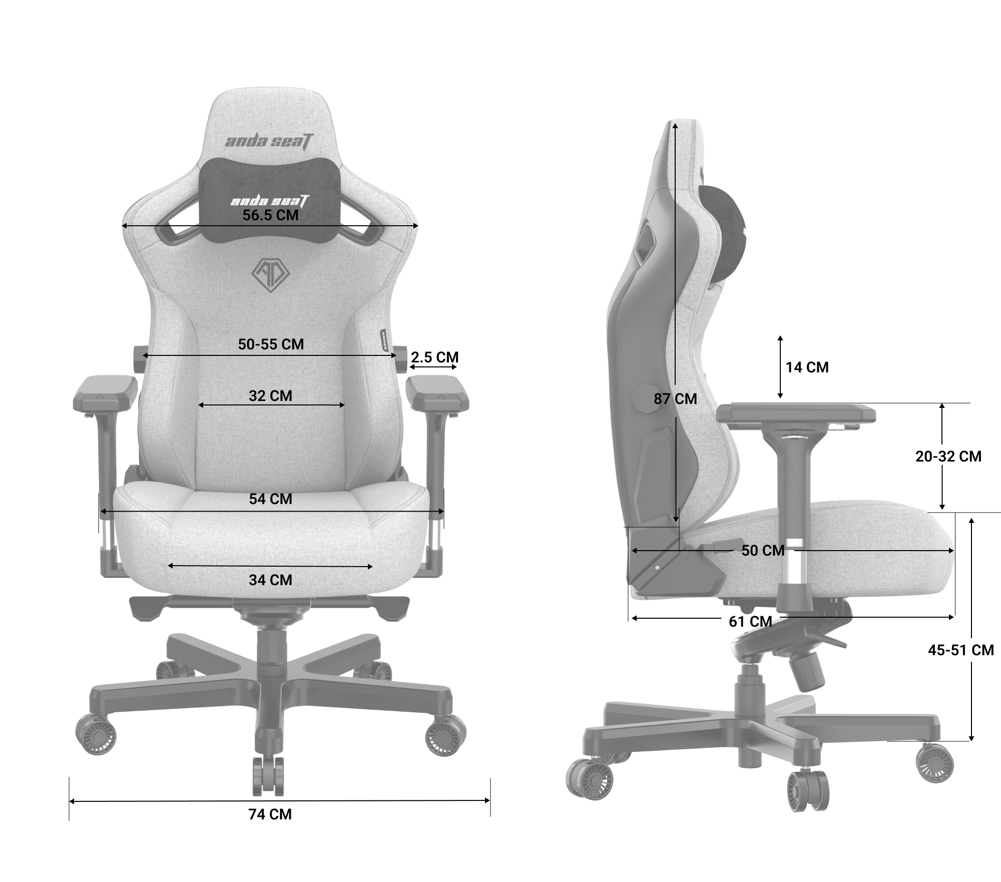 Крісло ігрове Anda Seat Kaiser 3 Brown Size XL фото33