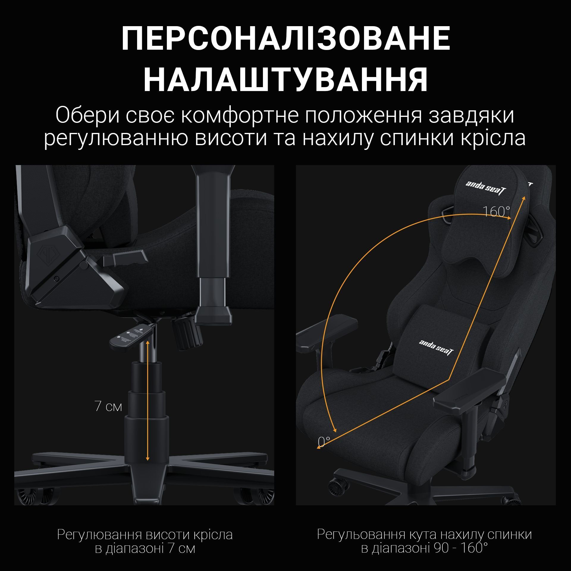 Крісло ігрове Anda Seat Kaiser Frontier Fabric Black Size XL фото13