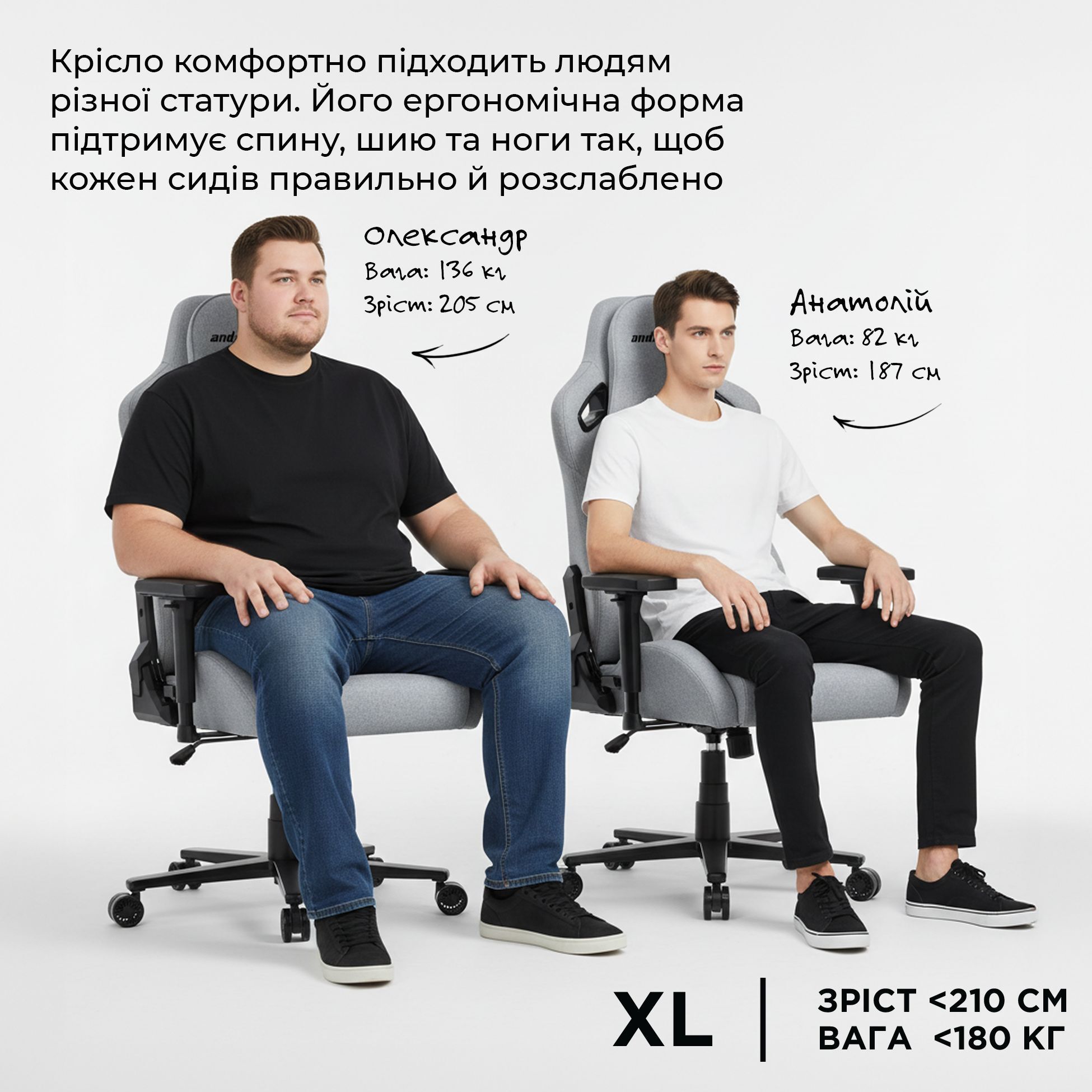 Кресло игровое Anda Seat Kaiser Frontier Dark Gray Fabric Size XL фото