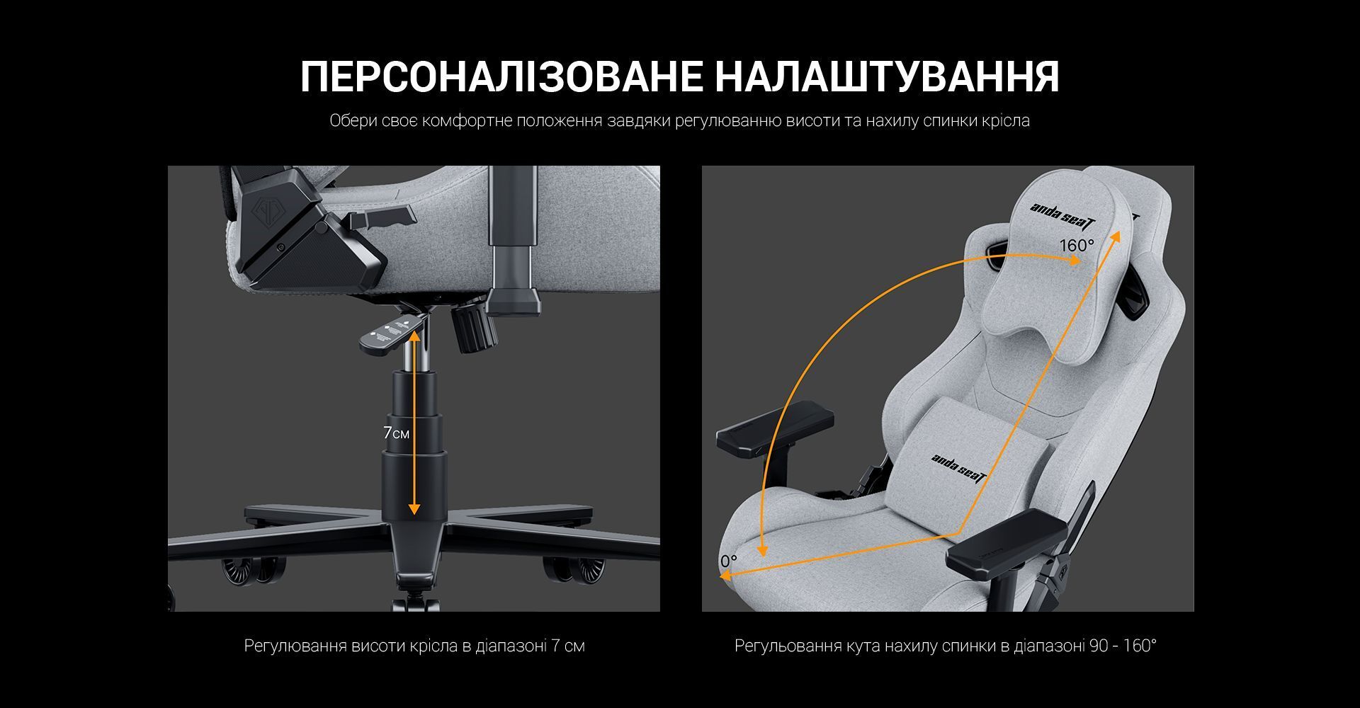 Кресло игровое Anda Seat Kaiser Frontier Dark Gray Fabric Size XL фото