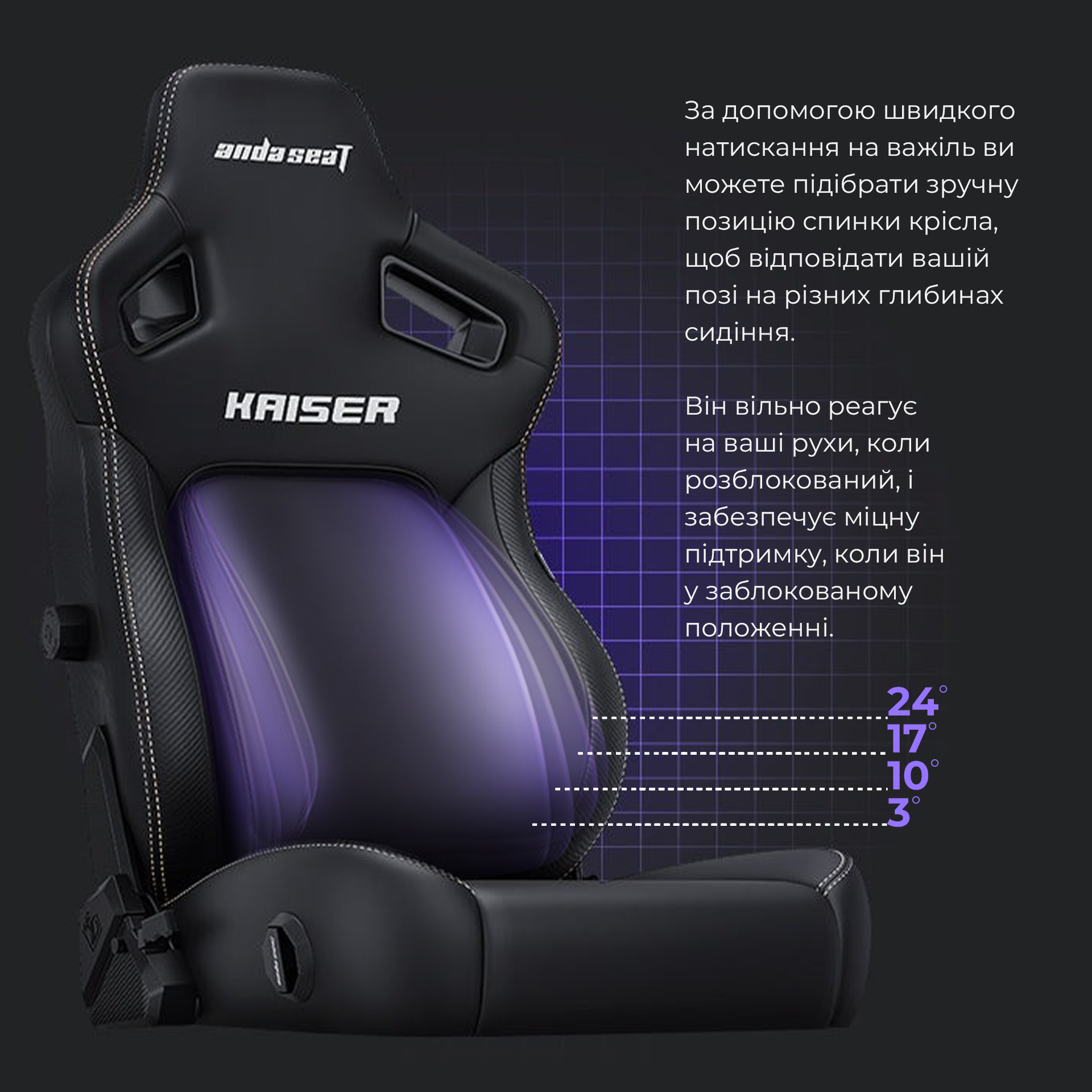 Крісло ігрове Anda Seat Kaiser 4 Black Fabric Size XL фото
